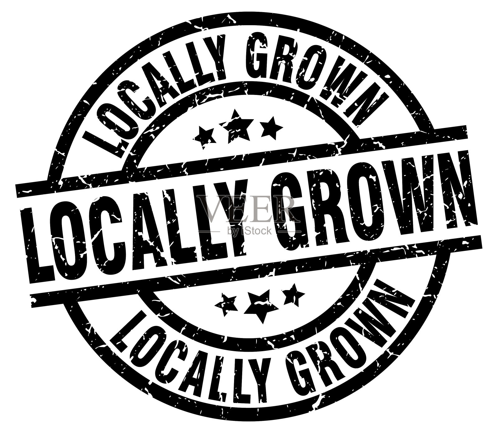 当地生长的圆形垃圾黑邮票插画图片素材