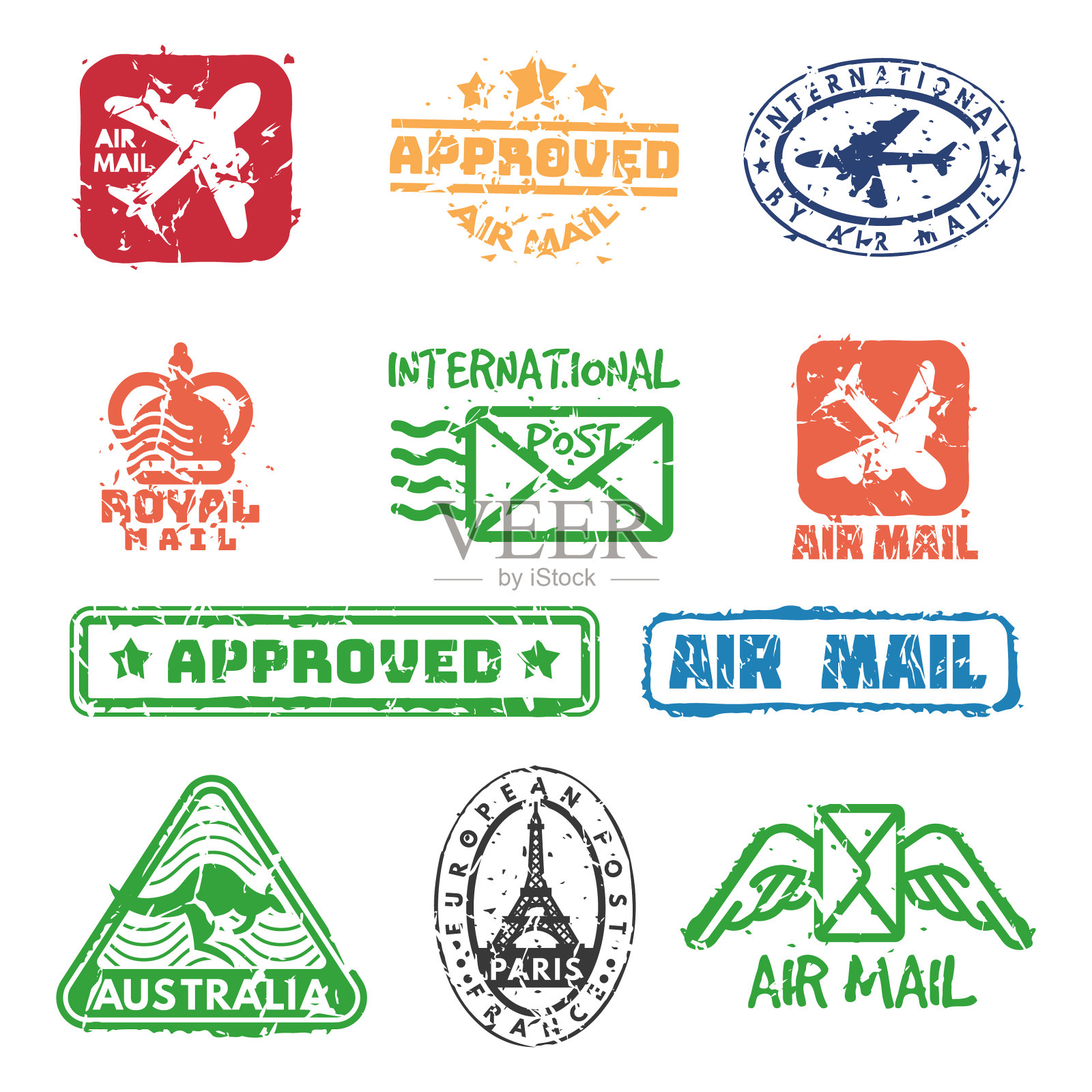 一套老式邮票图标素材