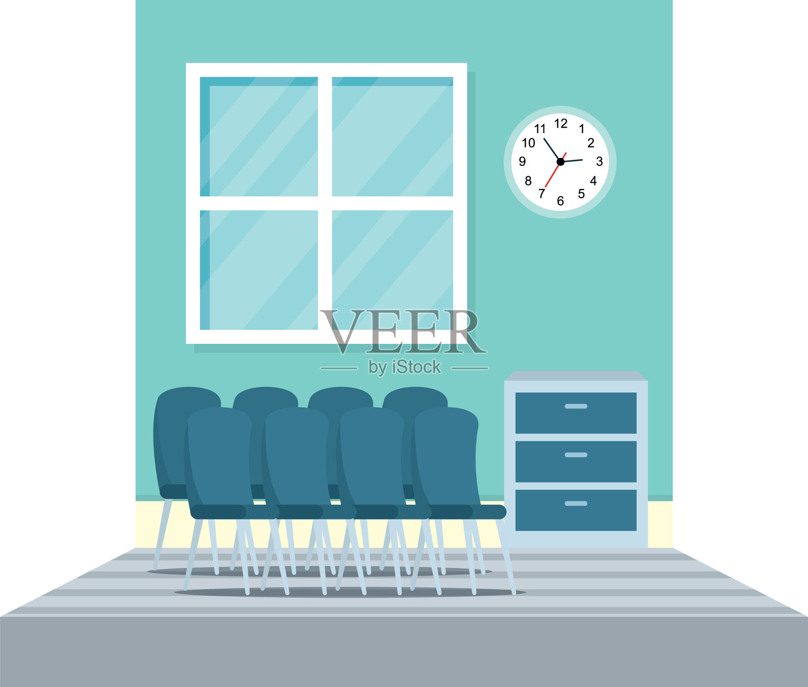 医院候诊室场景设计元素图片