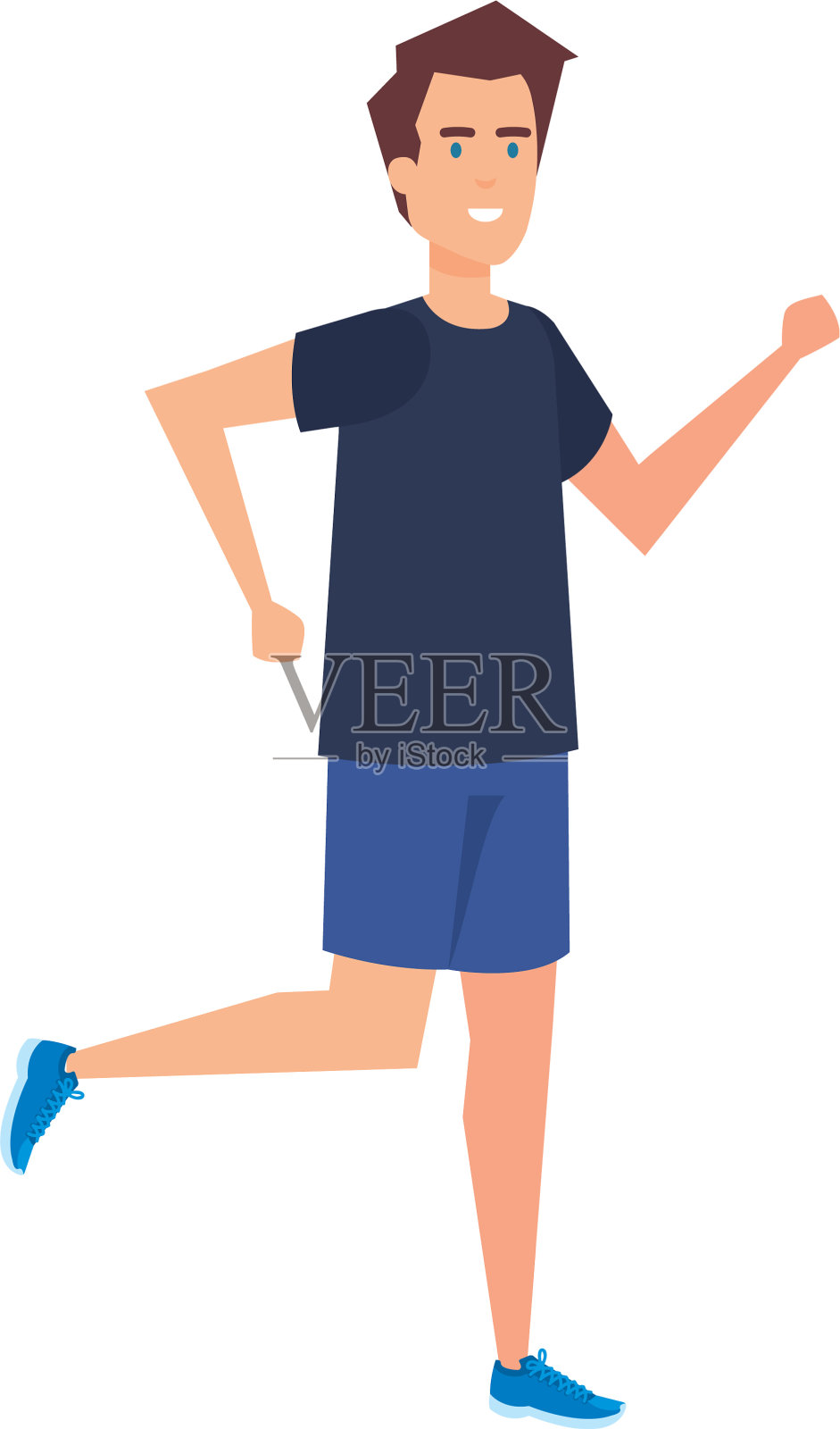 运动员的跑步性格设计元素图片