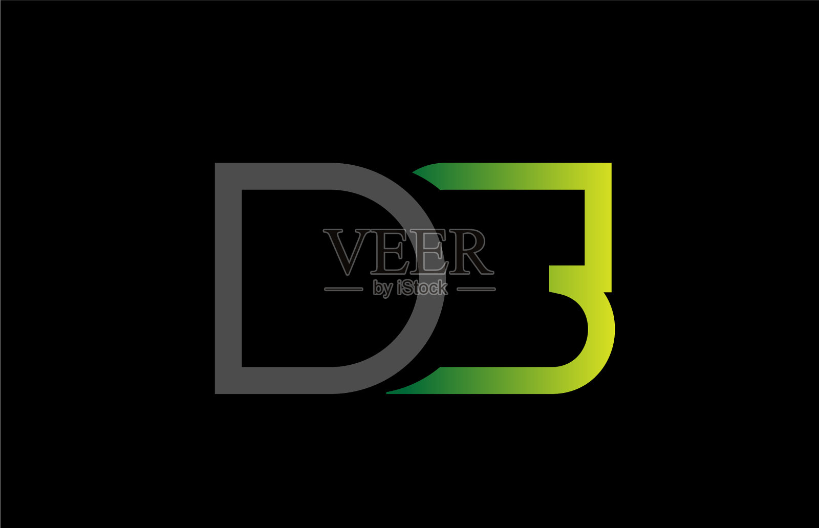 绿、黑、灰字母组合logo插画图片素材