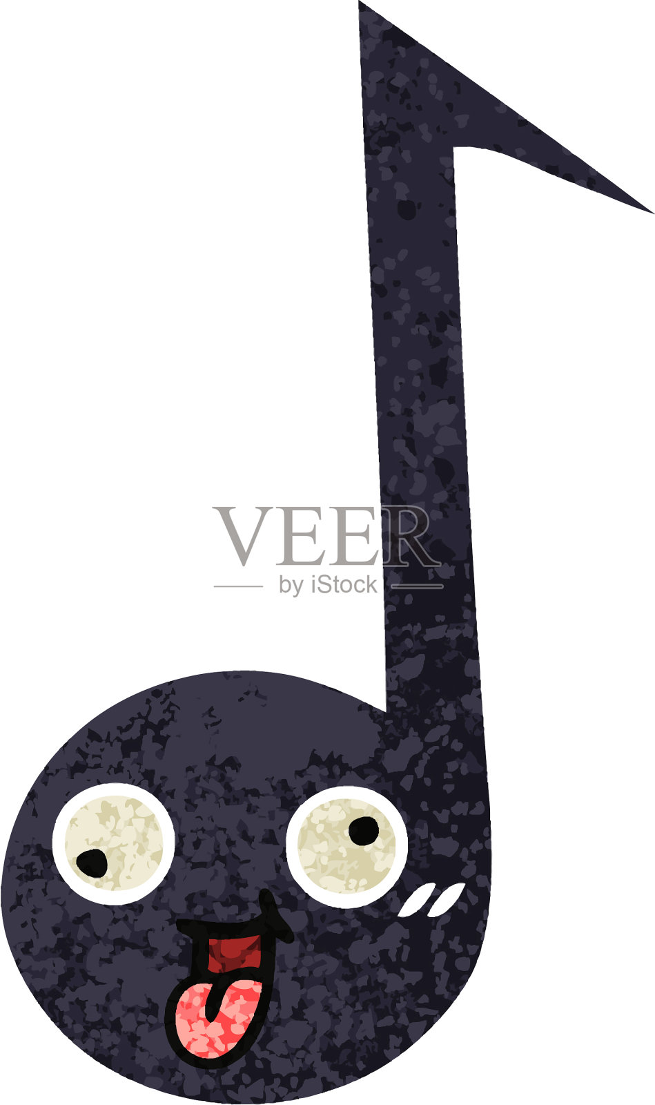 复古风格的卡通音符设计元素图片