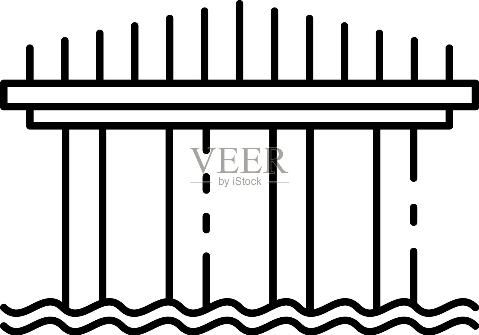 高桥图标轮廓风格插画图片素材