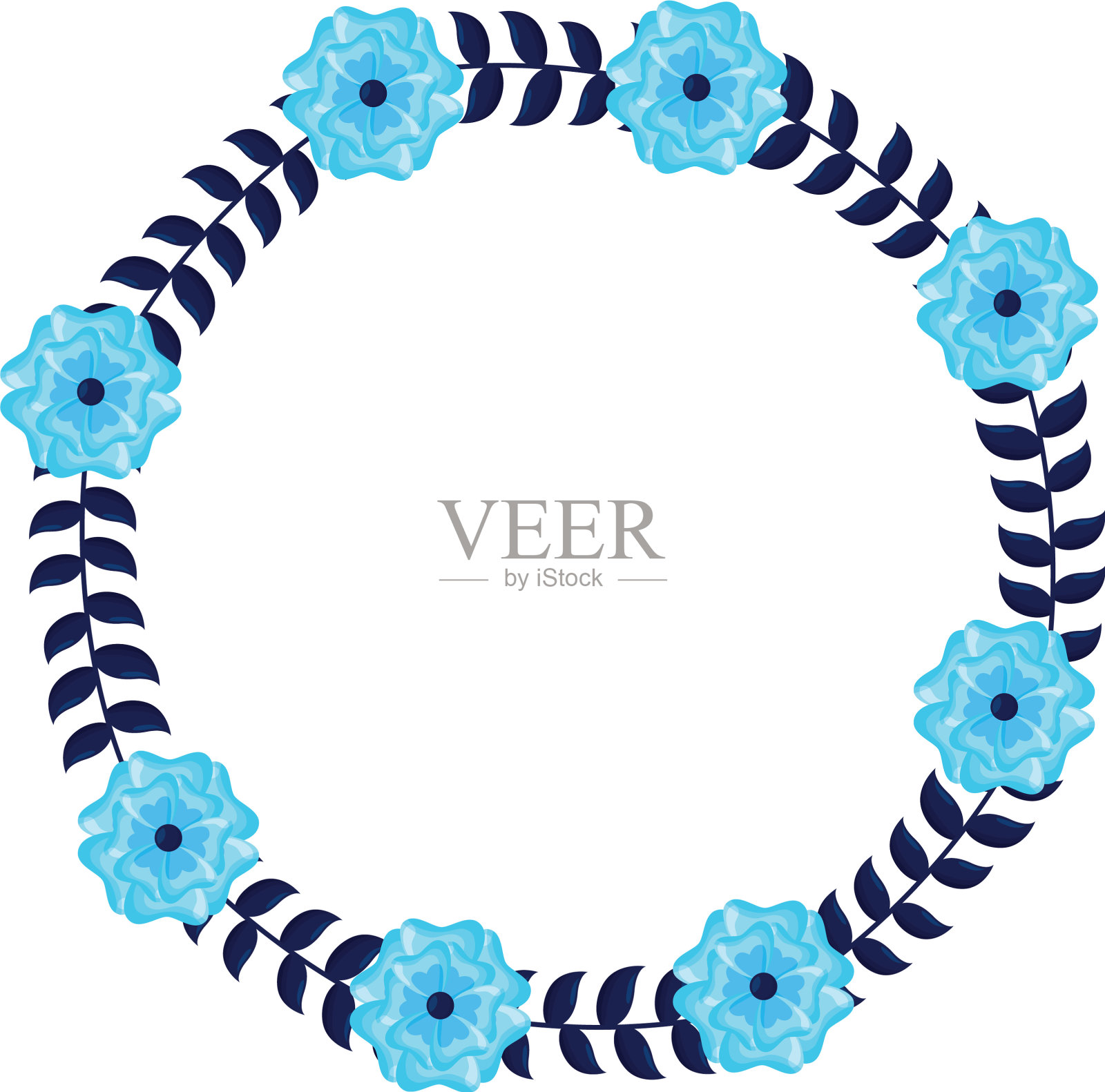 花环的花设计元素图片