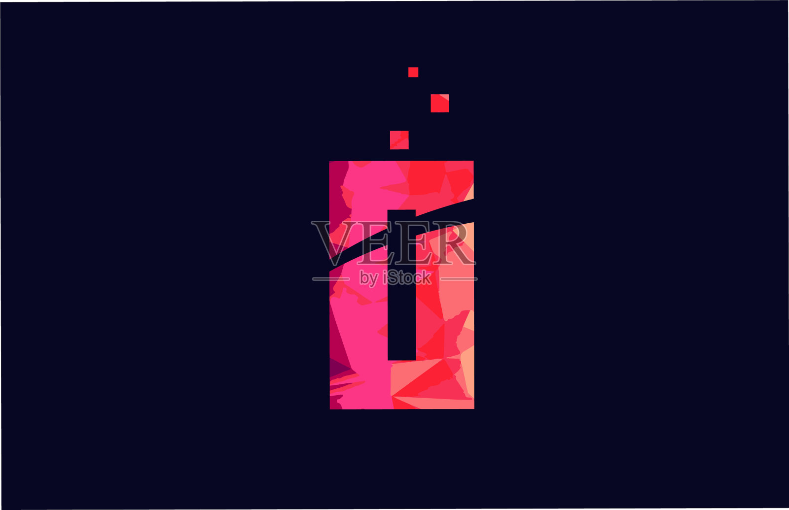 粉蓝色底色字母字母o为插画图片素材