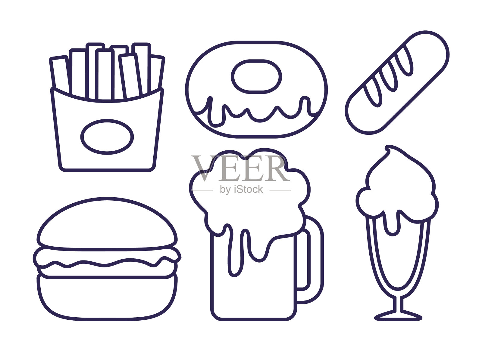 啤酒饮料与套餐图标素材