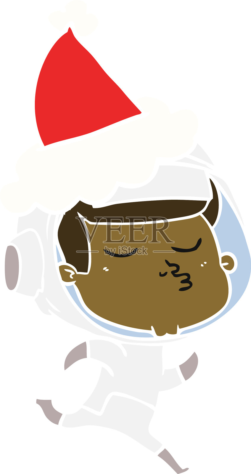 一个穿着圣诞老人的自信宇航员设计元素图片