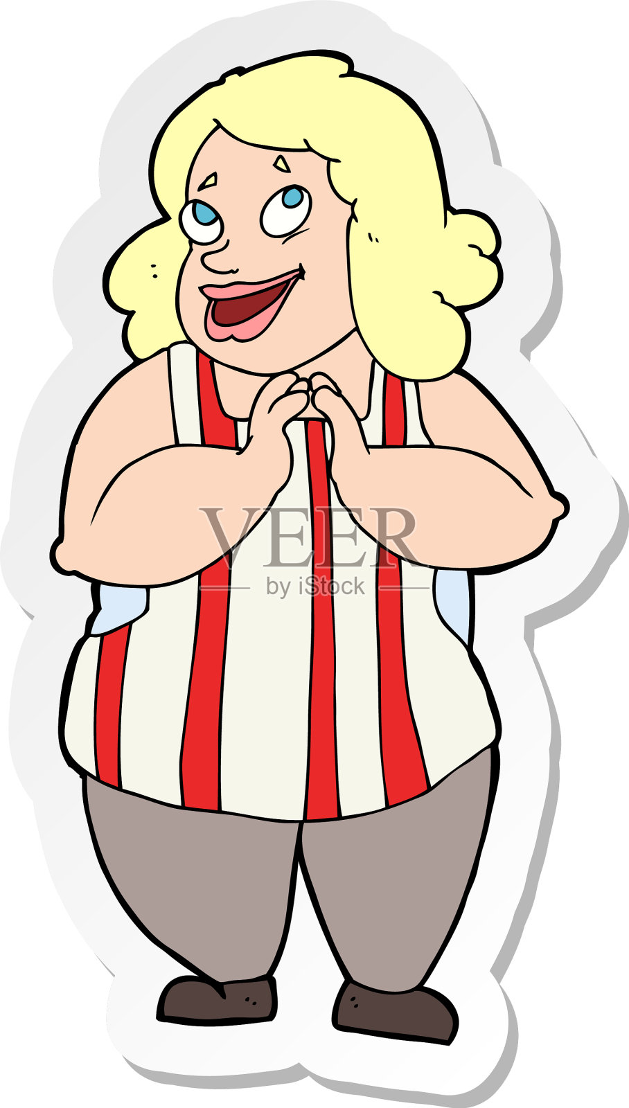 卡通快乐厨师贴纸设计元素图片