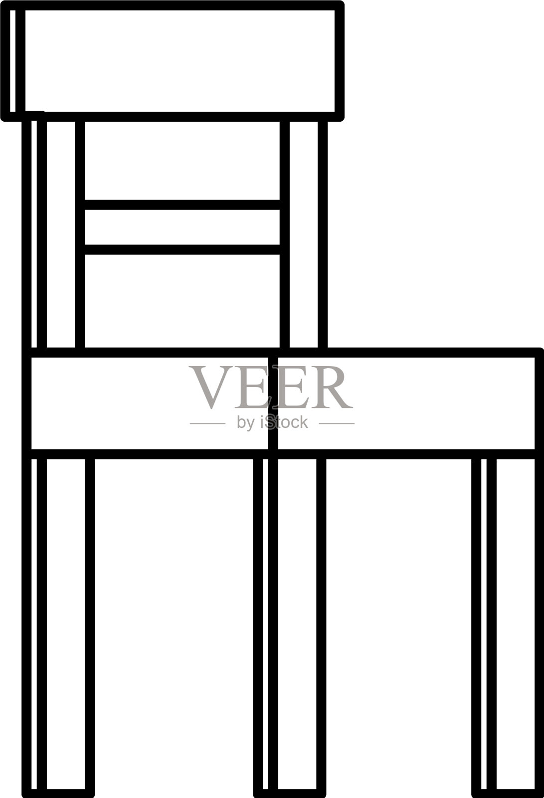 木椅孤立图标设计元素图片