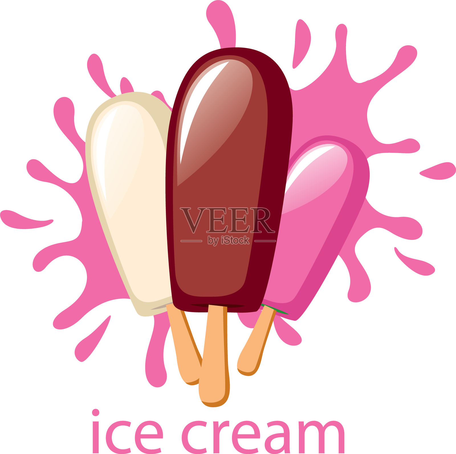 标志的冰淇淋插画图片素材
