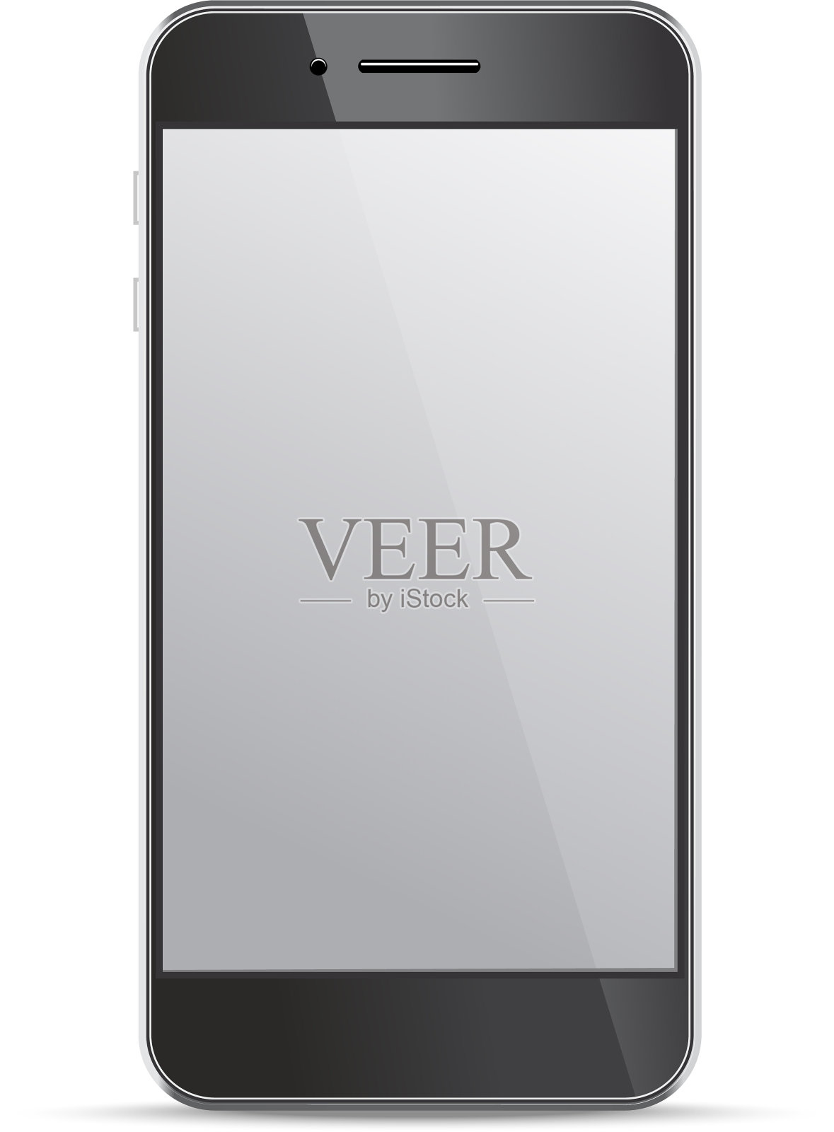 空白屏幕智能手机模板上的白色插画图片素材