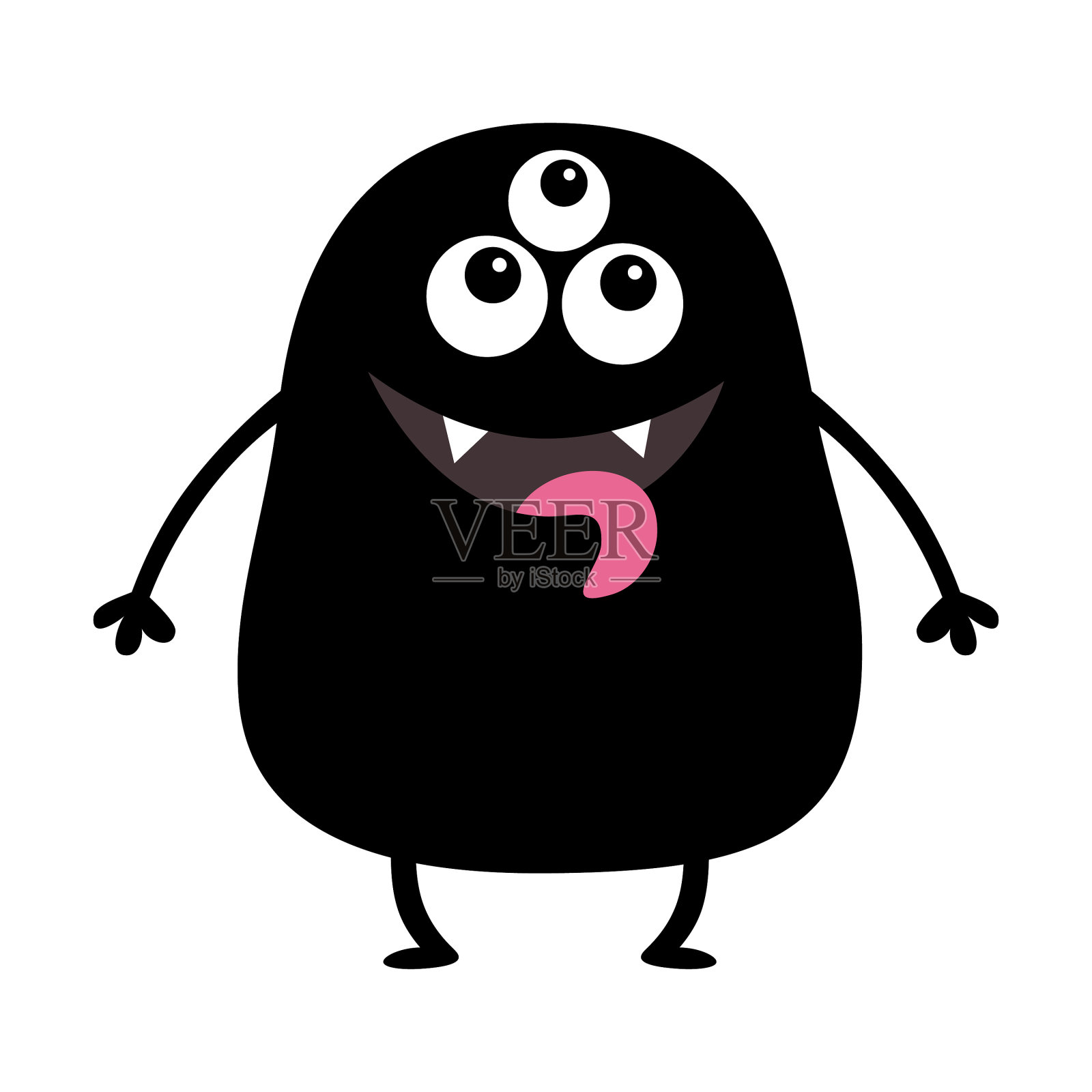 黑色怪物剪影可爱卡通吓人搞笑设计元素图片