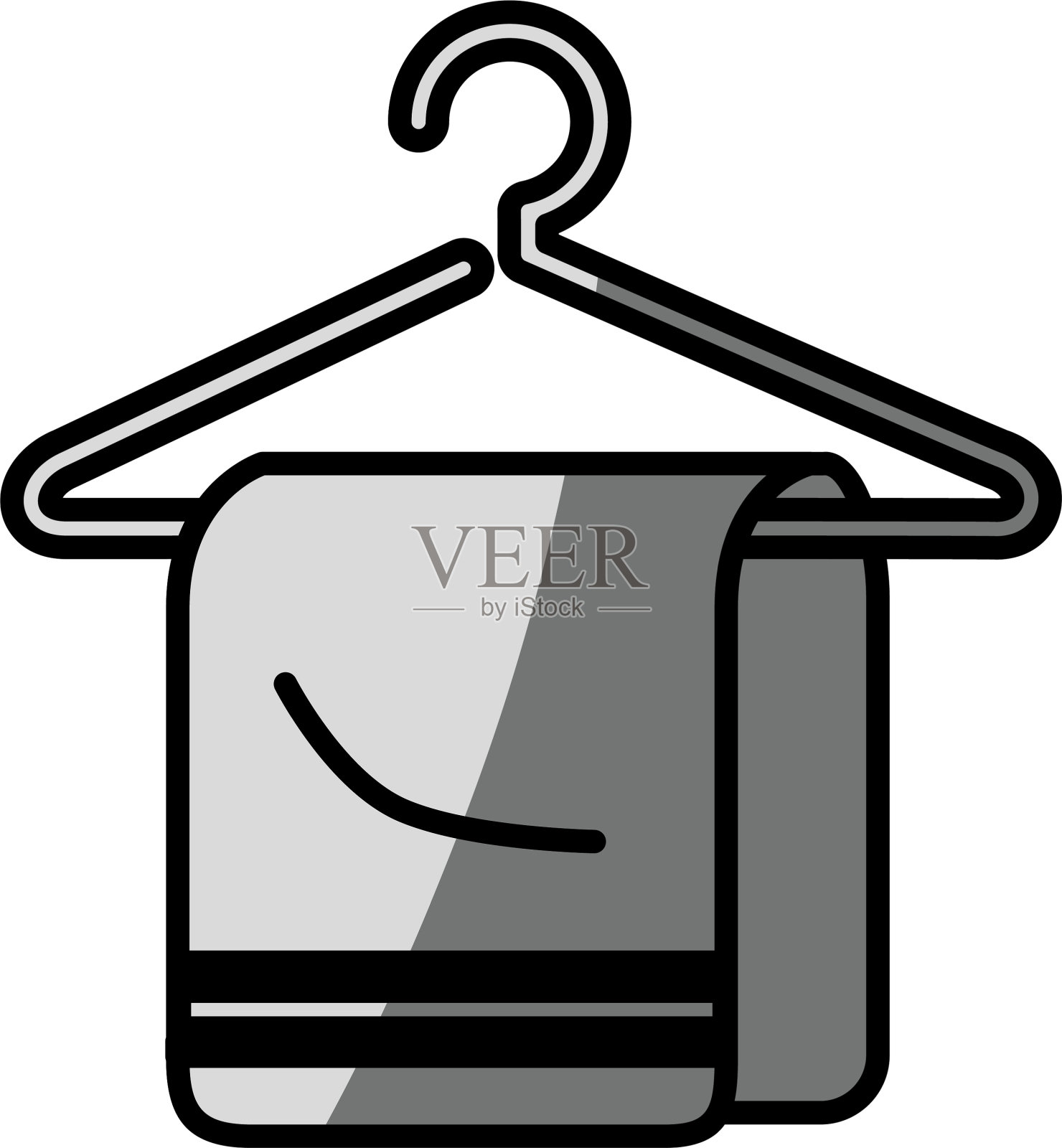 毛巾挂在钩上孤立图标插画图片素材