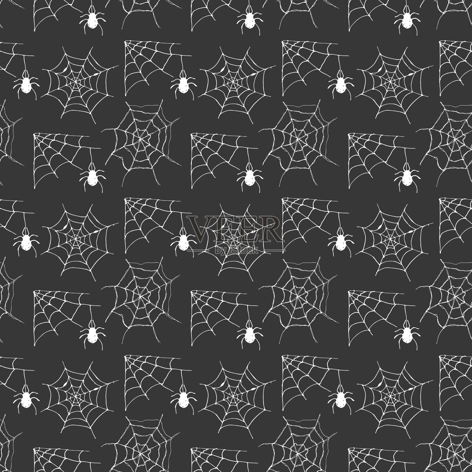 蜘蛛网无缝图案手绘草图插画图片素材