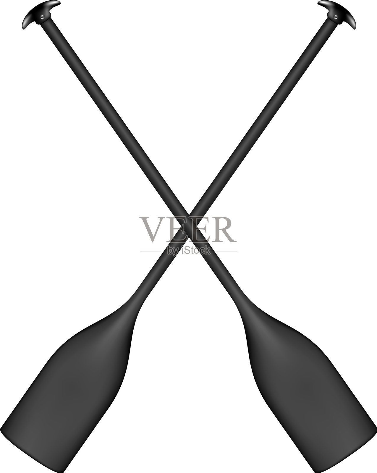 两个交叉划桨黑色设计设计元素图片