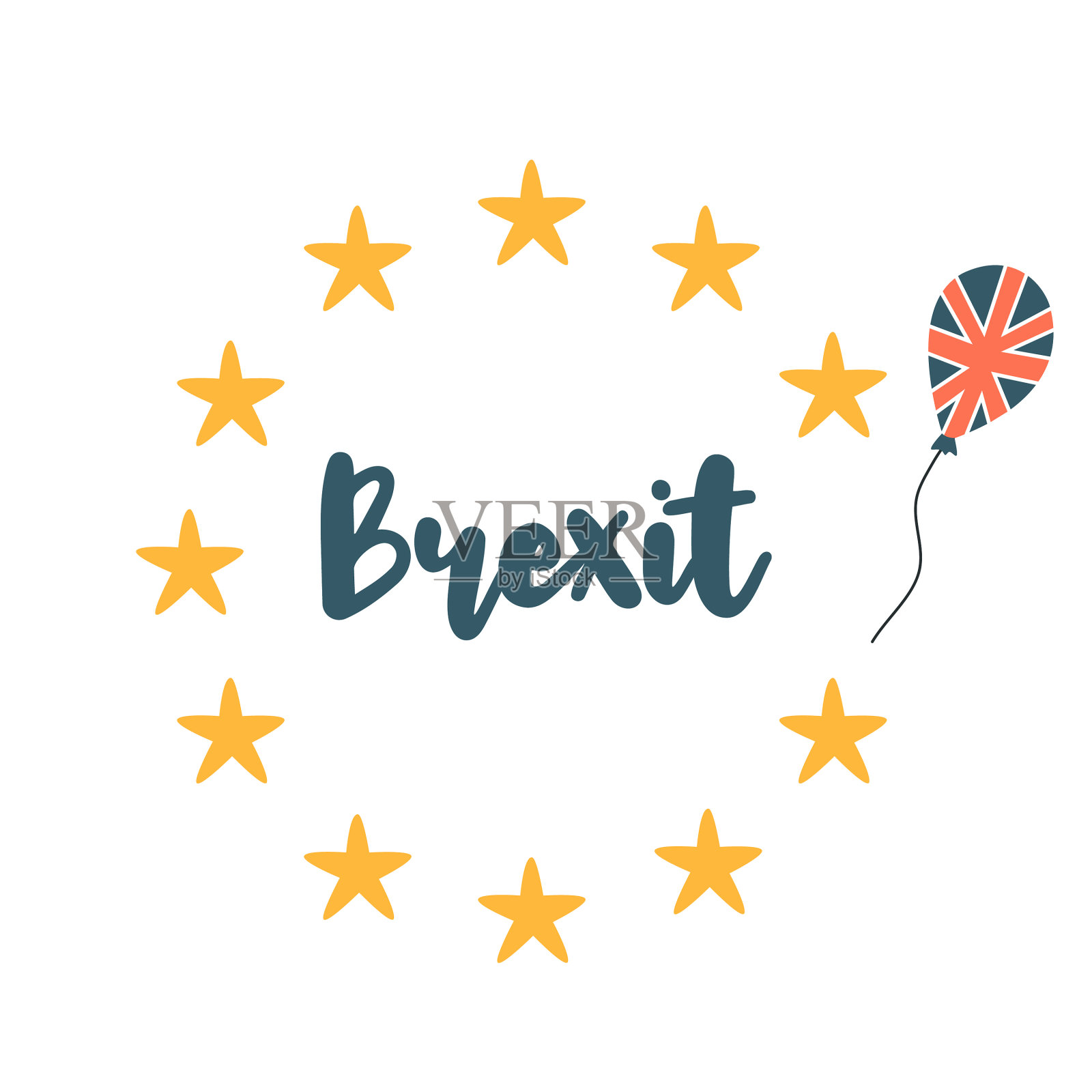 英国退欧概念联合王国退出欧盟插画图片素材