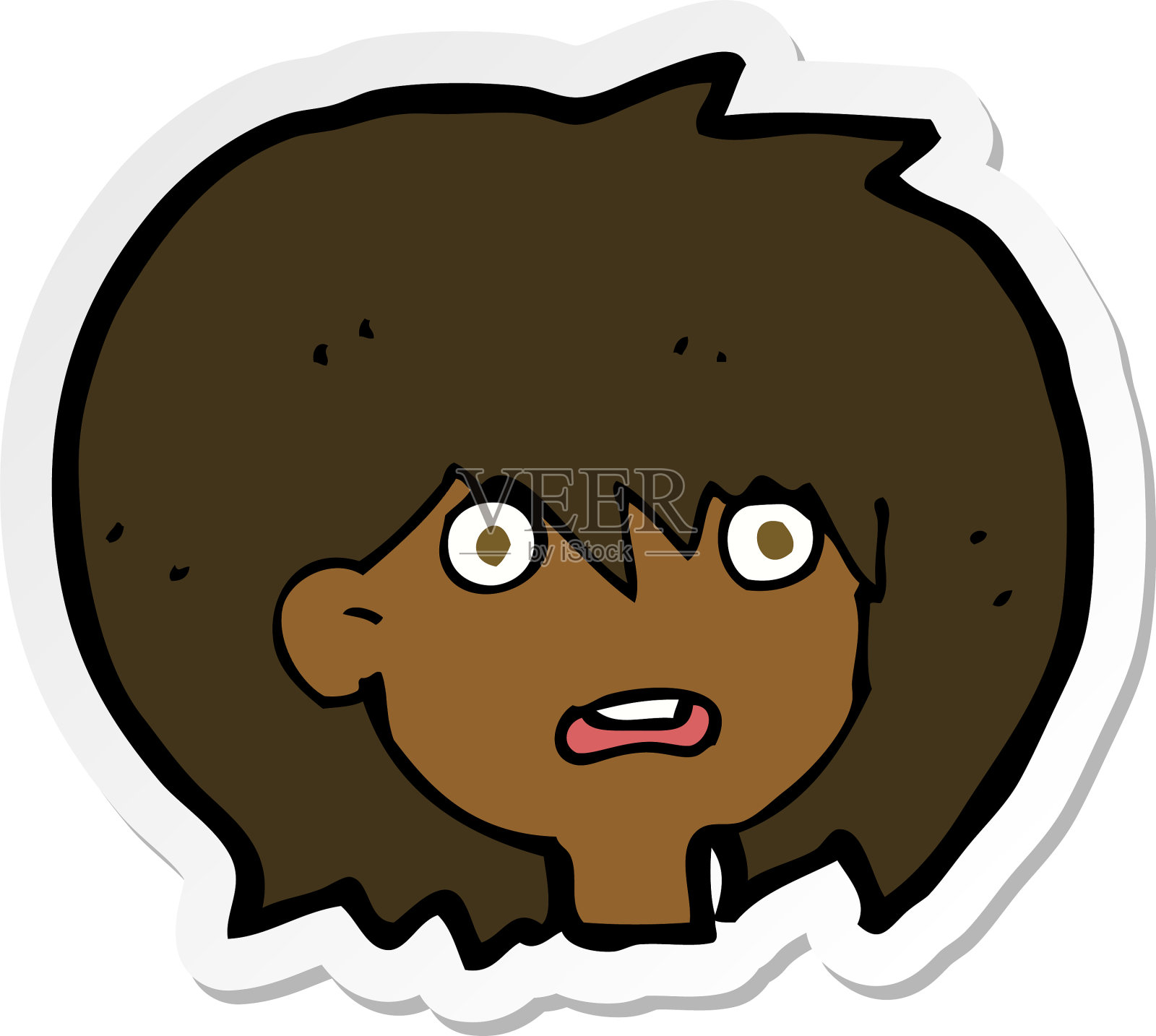 表情震惊的卡通贴纸设计元素图片