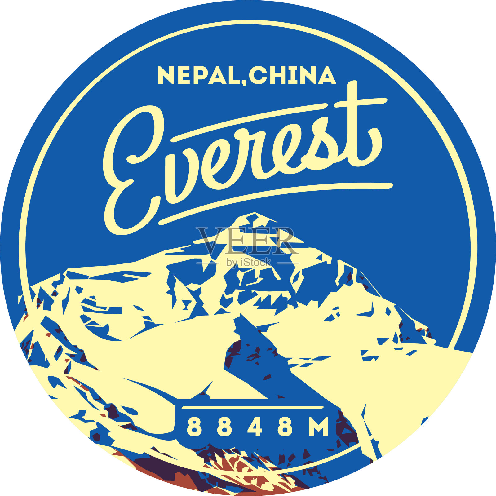 喜马拉雅山，尼泊尔，中国户外插画图片素材