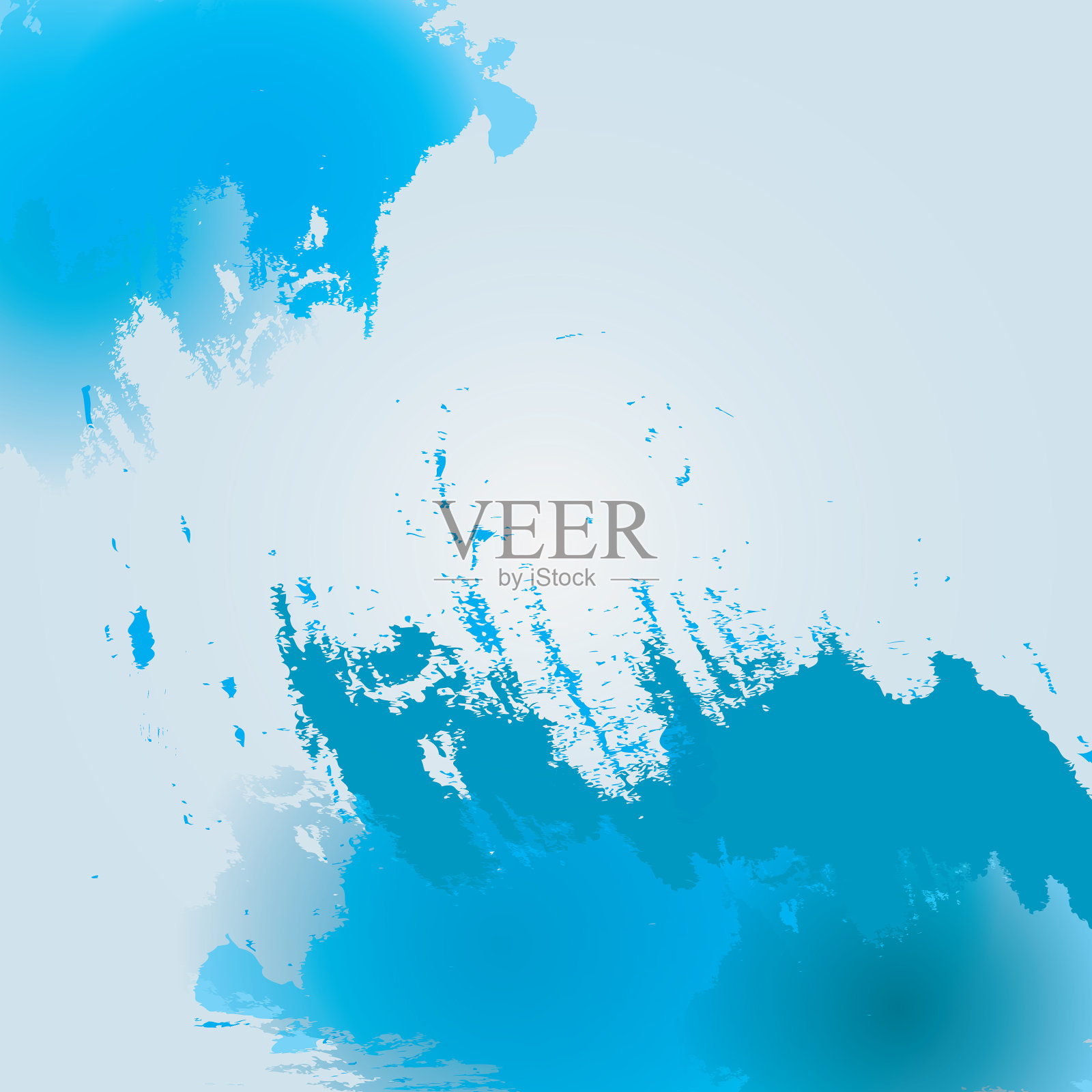 水彩蓝色背景插画图片素材