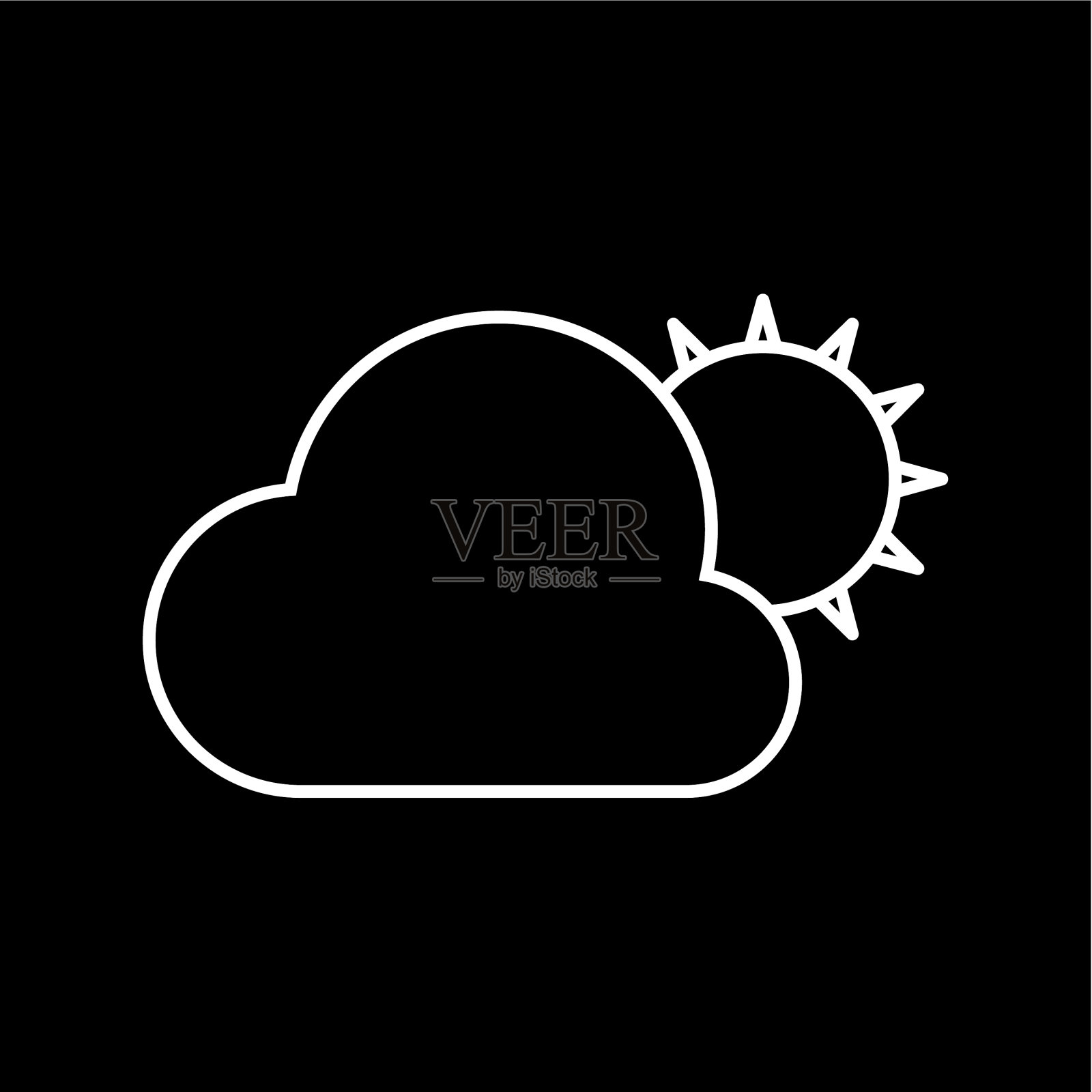 太阳和云的图标插画图片素材