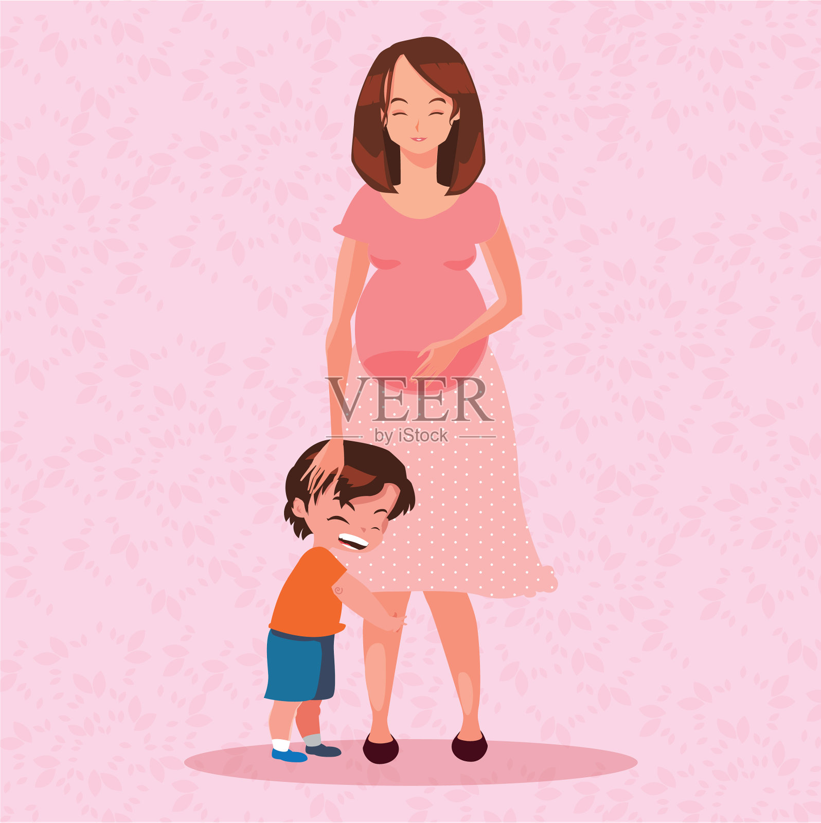 母亲节快乐卡通插画图片素材