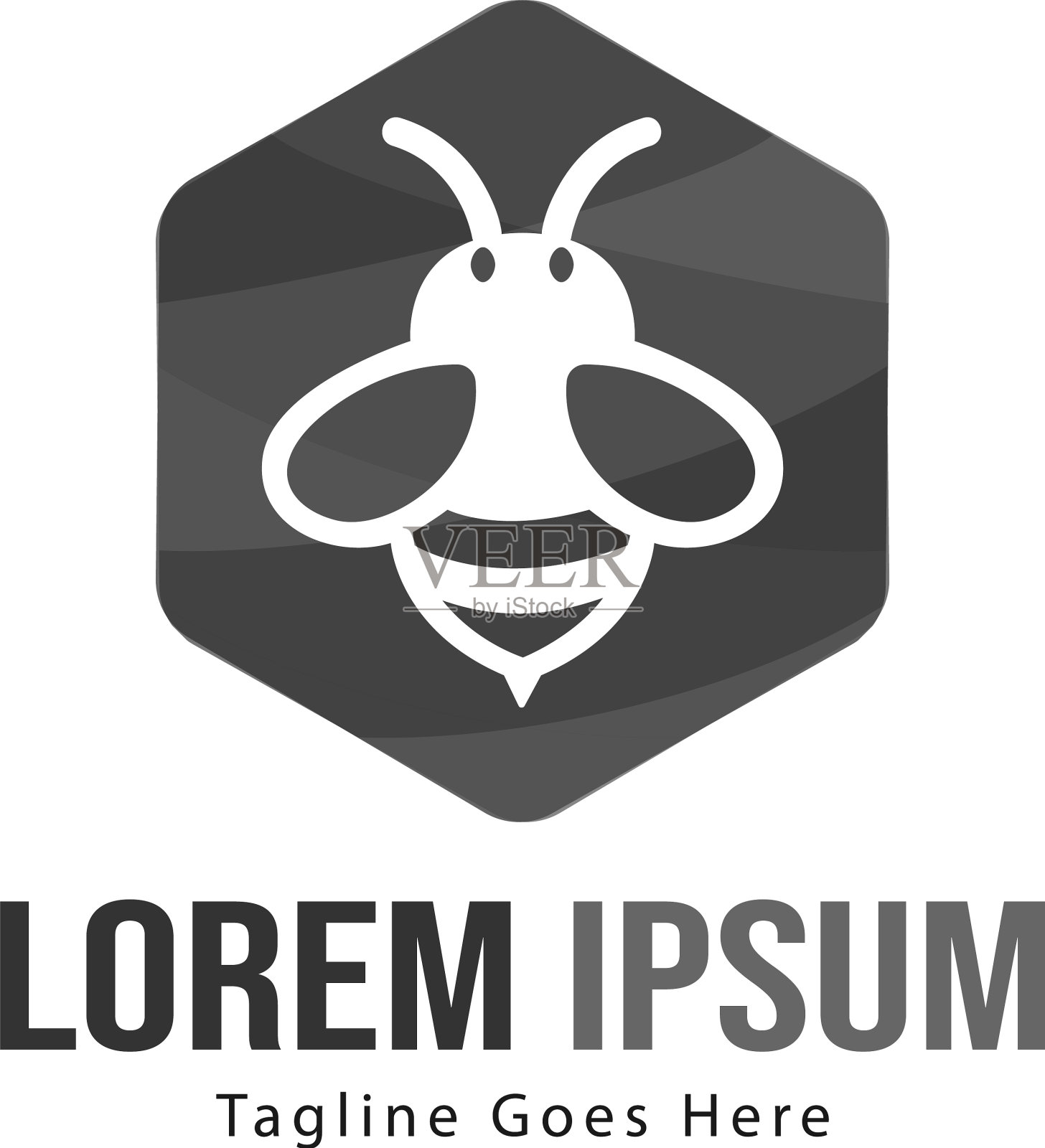 蜜蜂标志模板设计简约的蜜蜂标志用插画图片素材