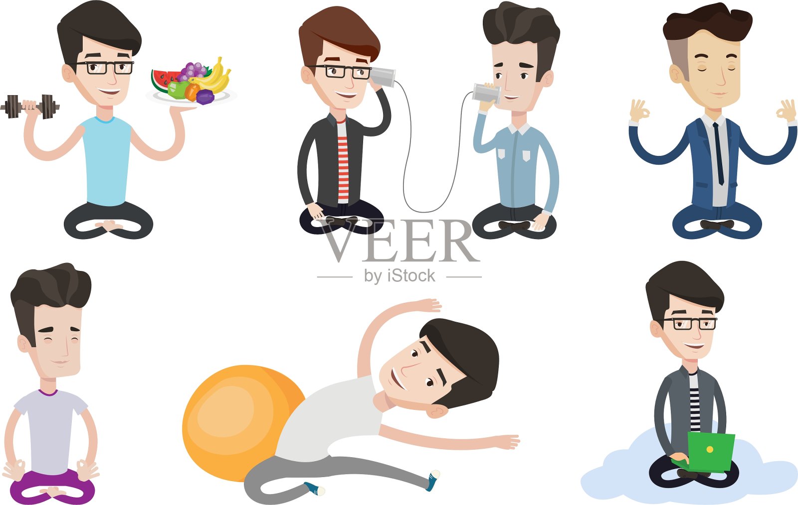 运动人物组插画图片素材