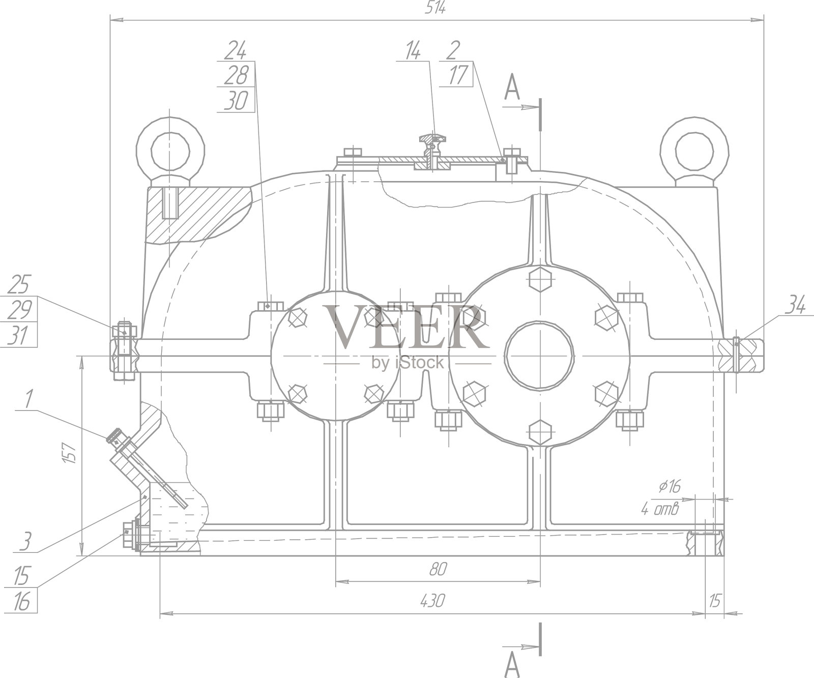 白色背景上的机器制造图纸设计元素图片