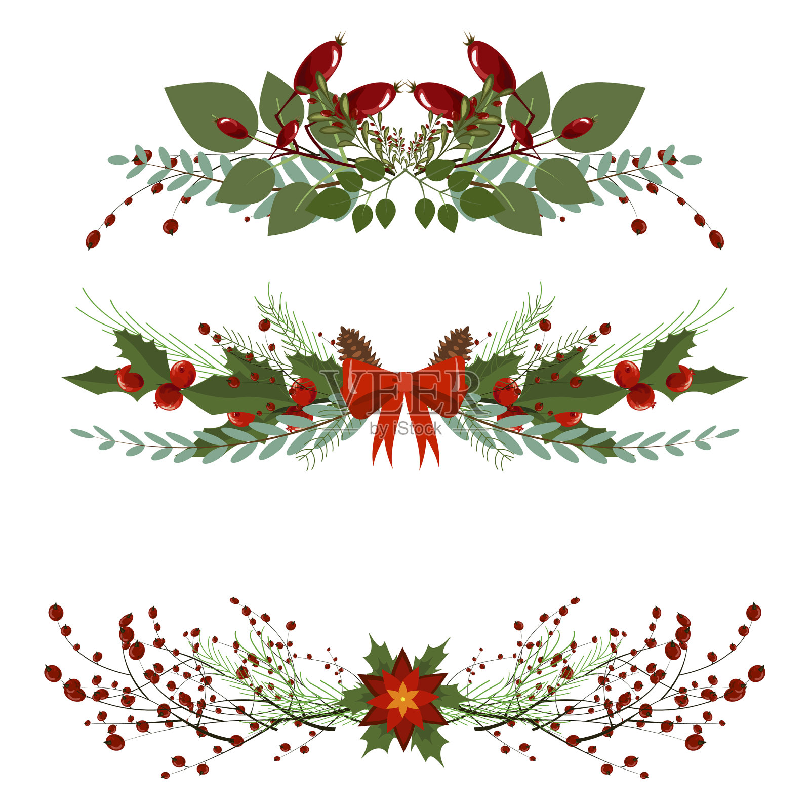 圣诞树树枝装饰架分隔器插画图片素材