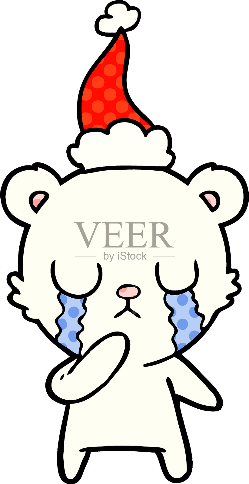 哭北极熊漫画风格的穿着设计元素图片