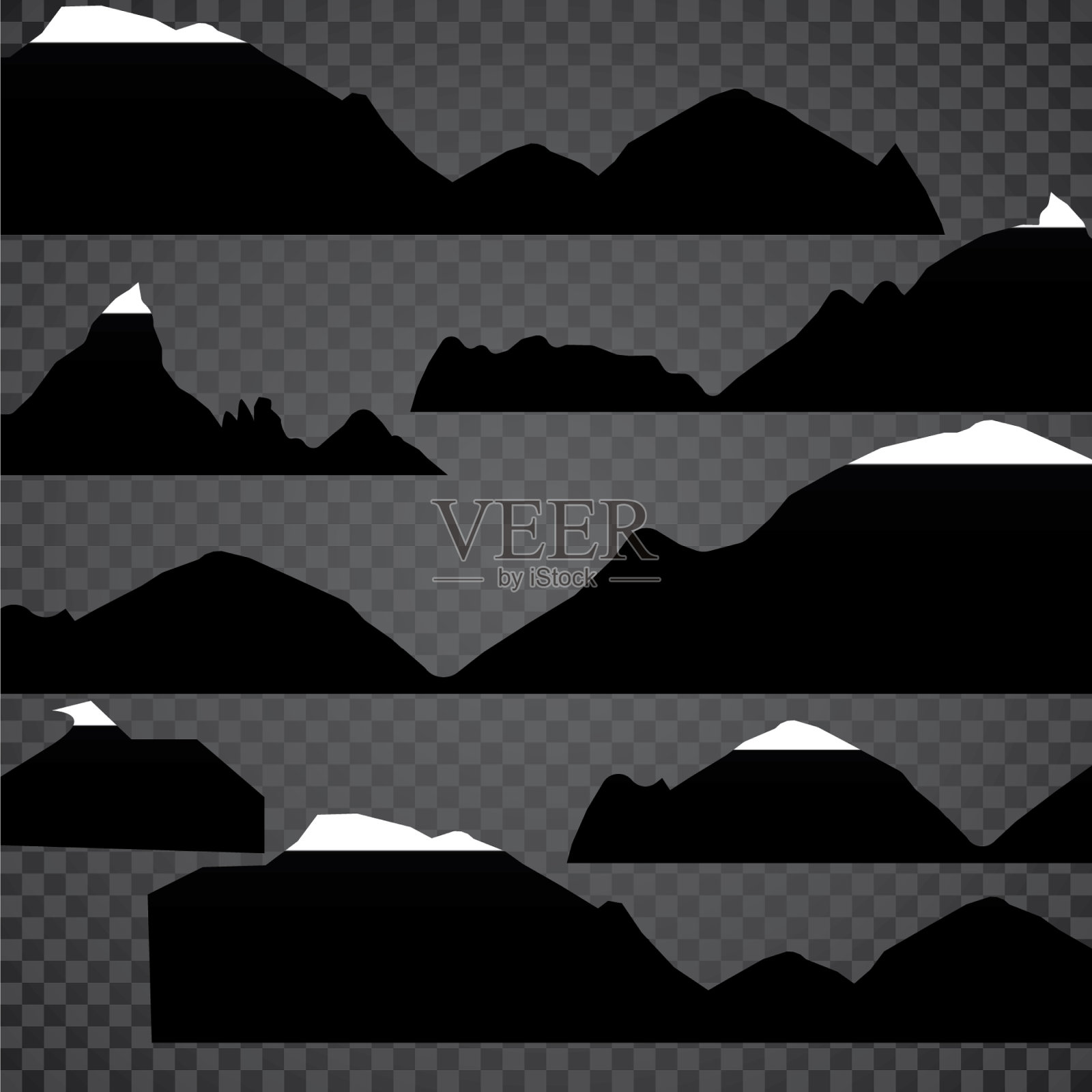 山轮廓插画图片素材