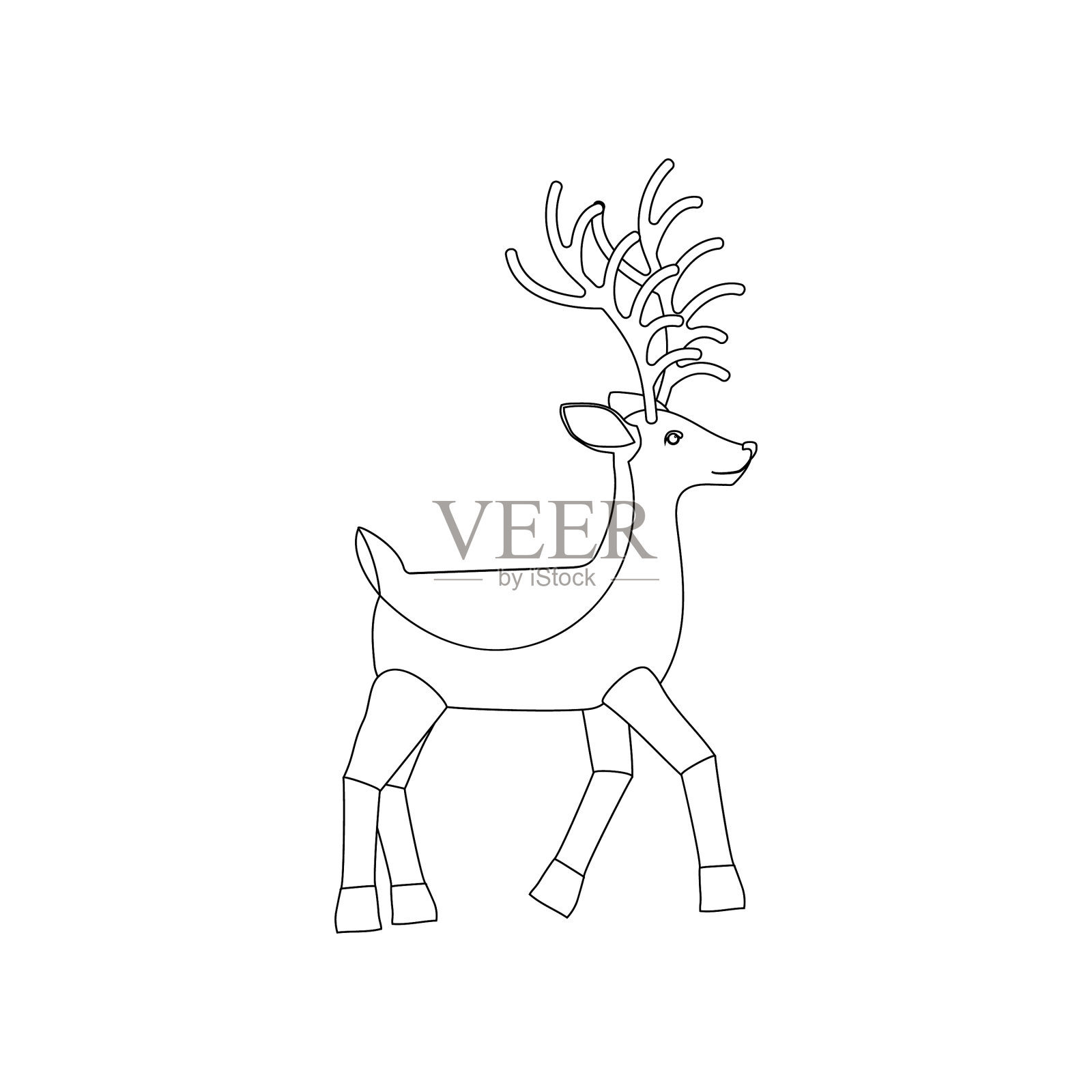 鹿着色页面设计元素图片
