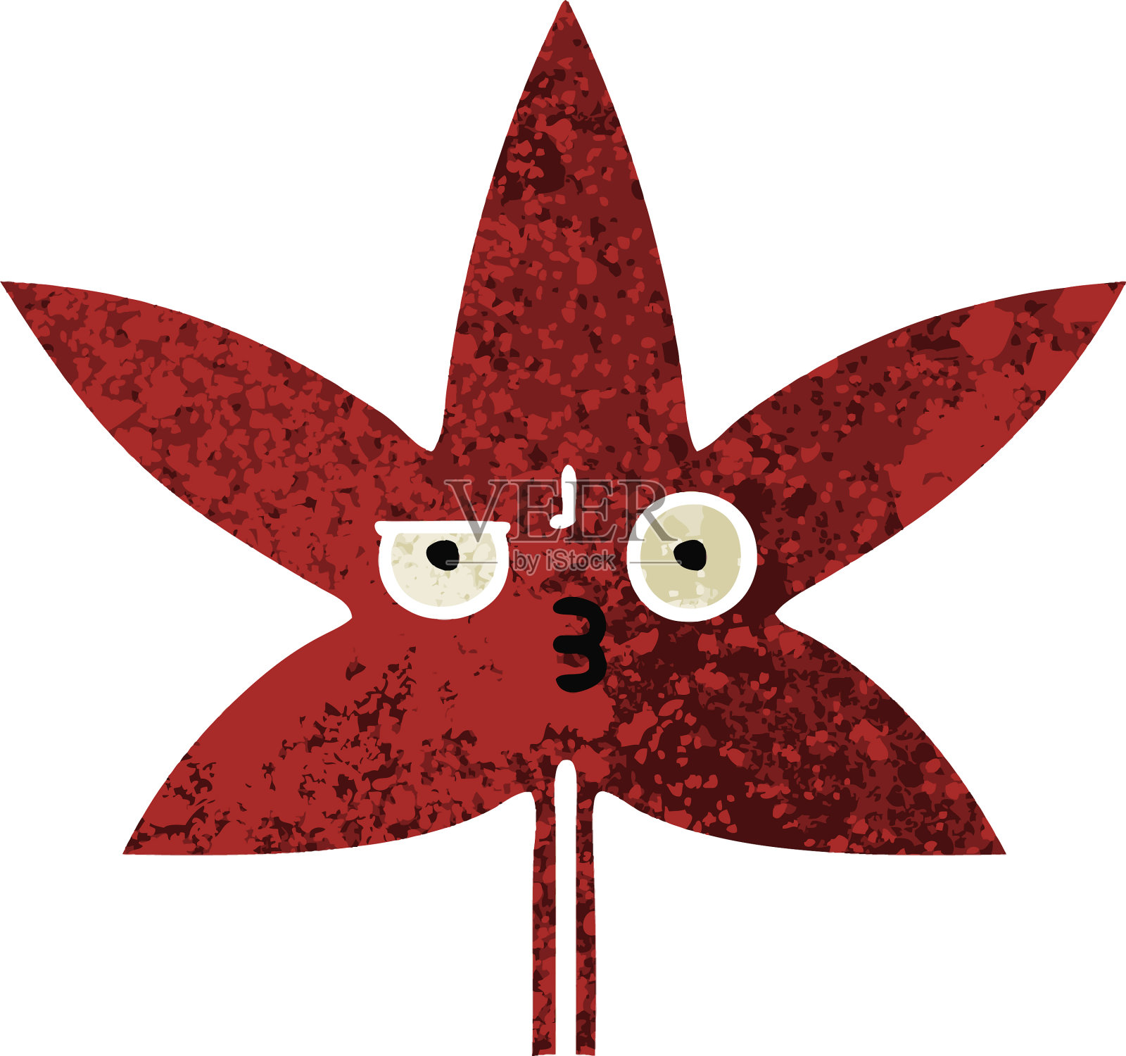 复古风格卡通秋叶设计元素图片