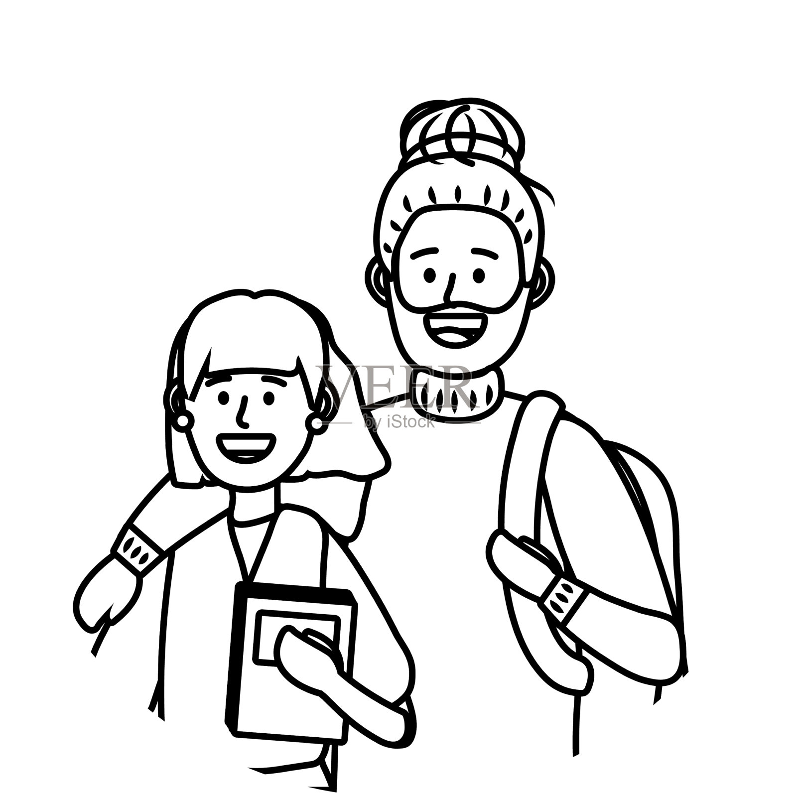 年轻人朋友卡通设计元素图片