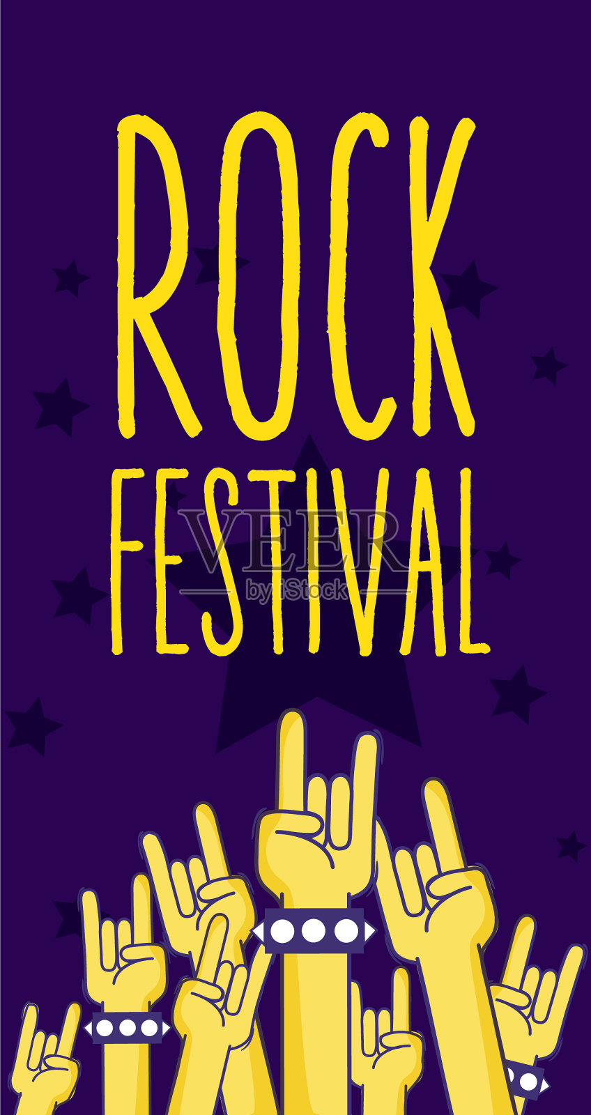 摇滚音乐节的卡通插画图片素材
