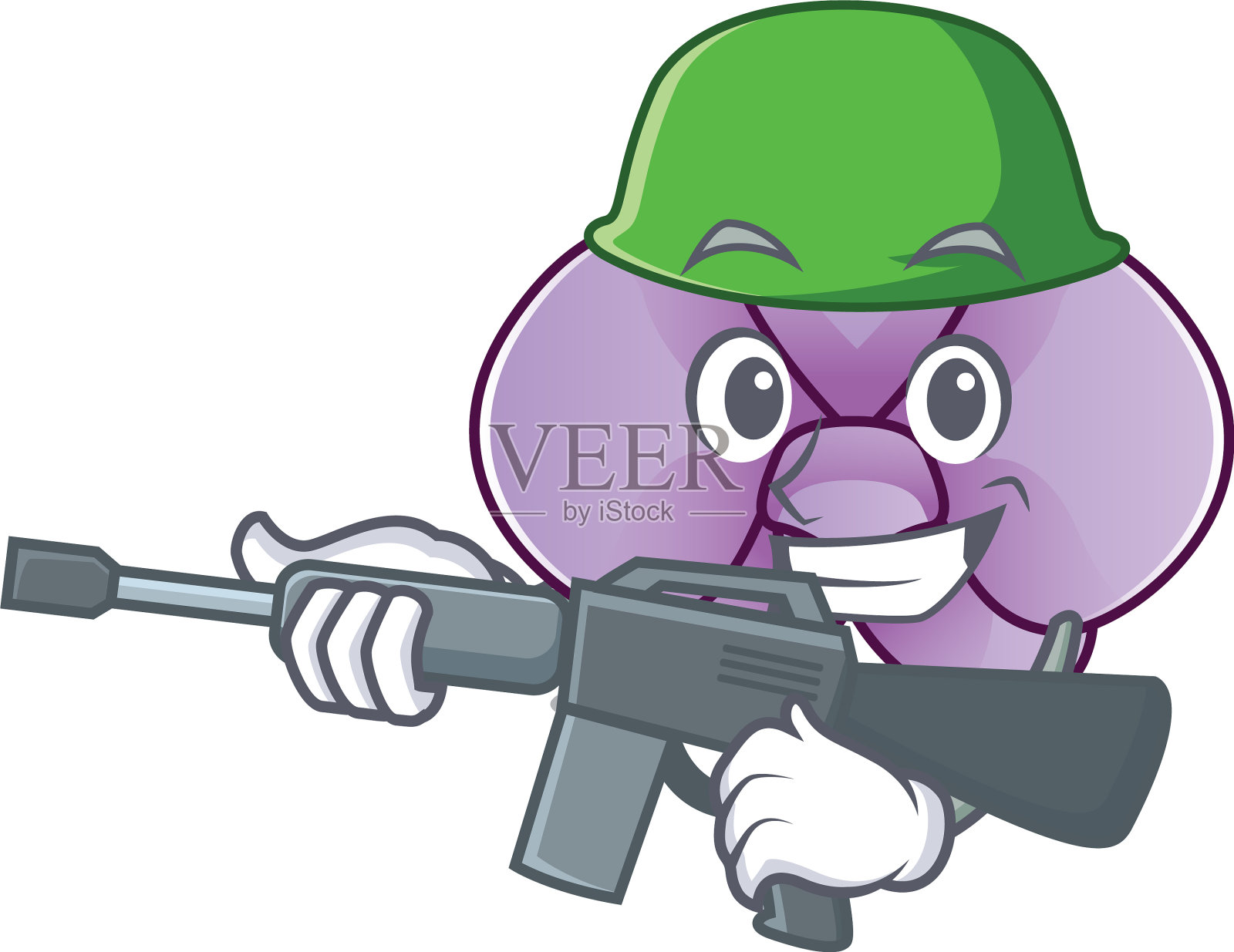 军兰花人物卡通设计元素图片