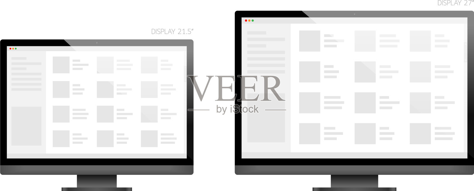 电脑桌面黑色设计显示尺寸设计元素图片
