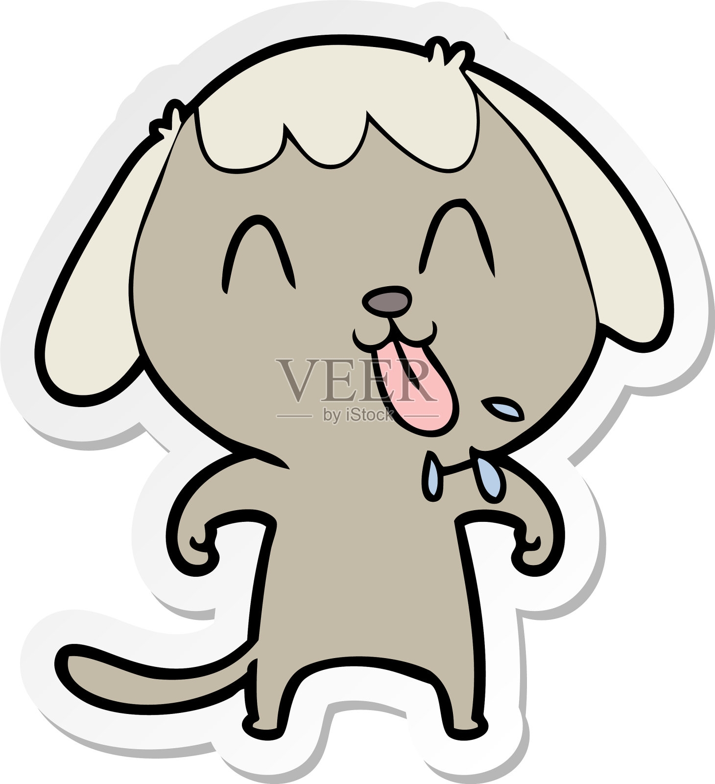 可爱的卡通狗贴纸设计元素图片