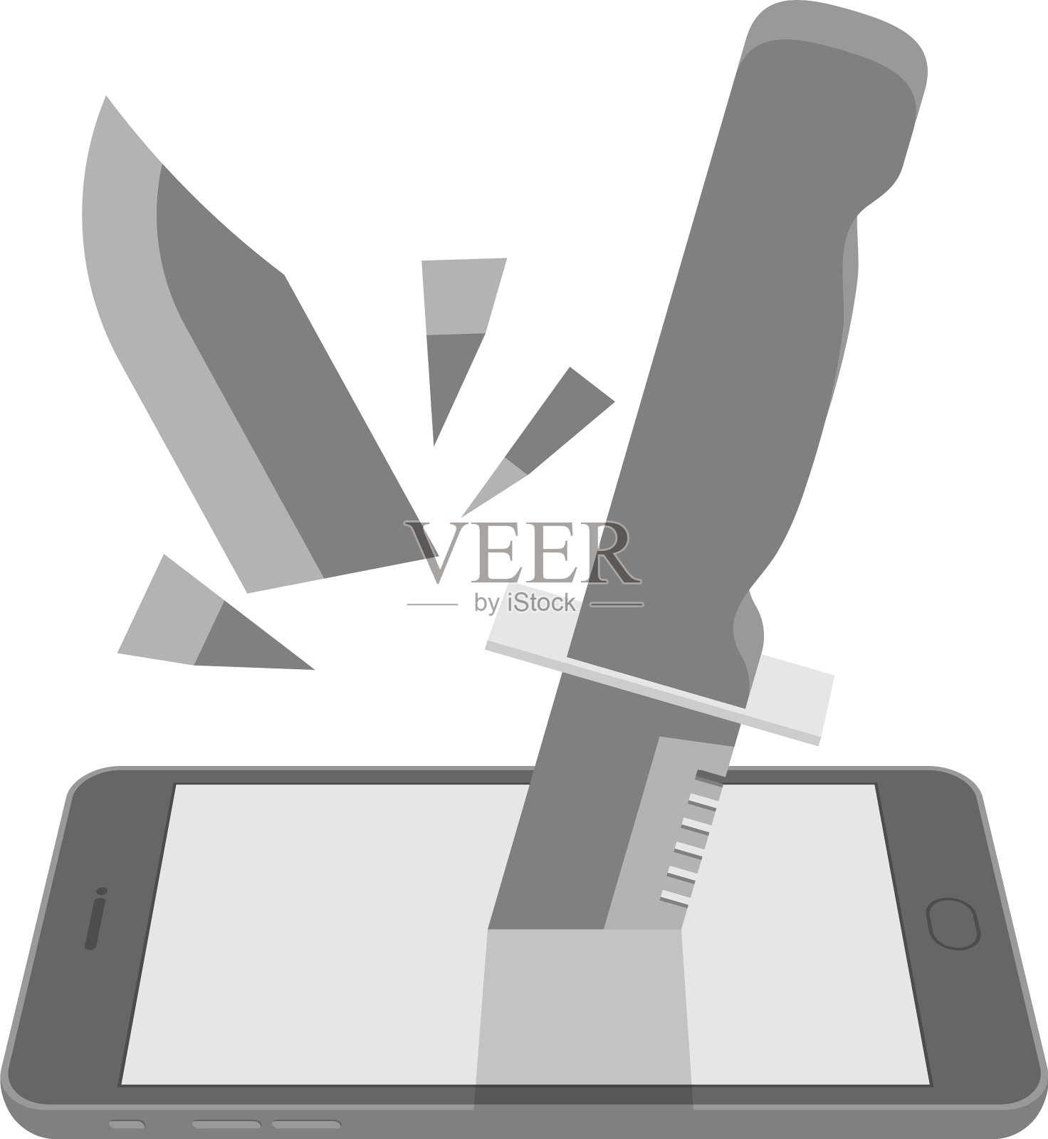 带断刀保护的智能手机设计元素图片