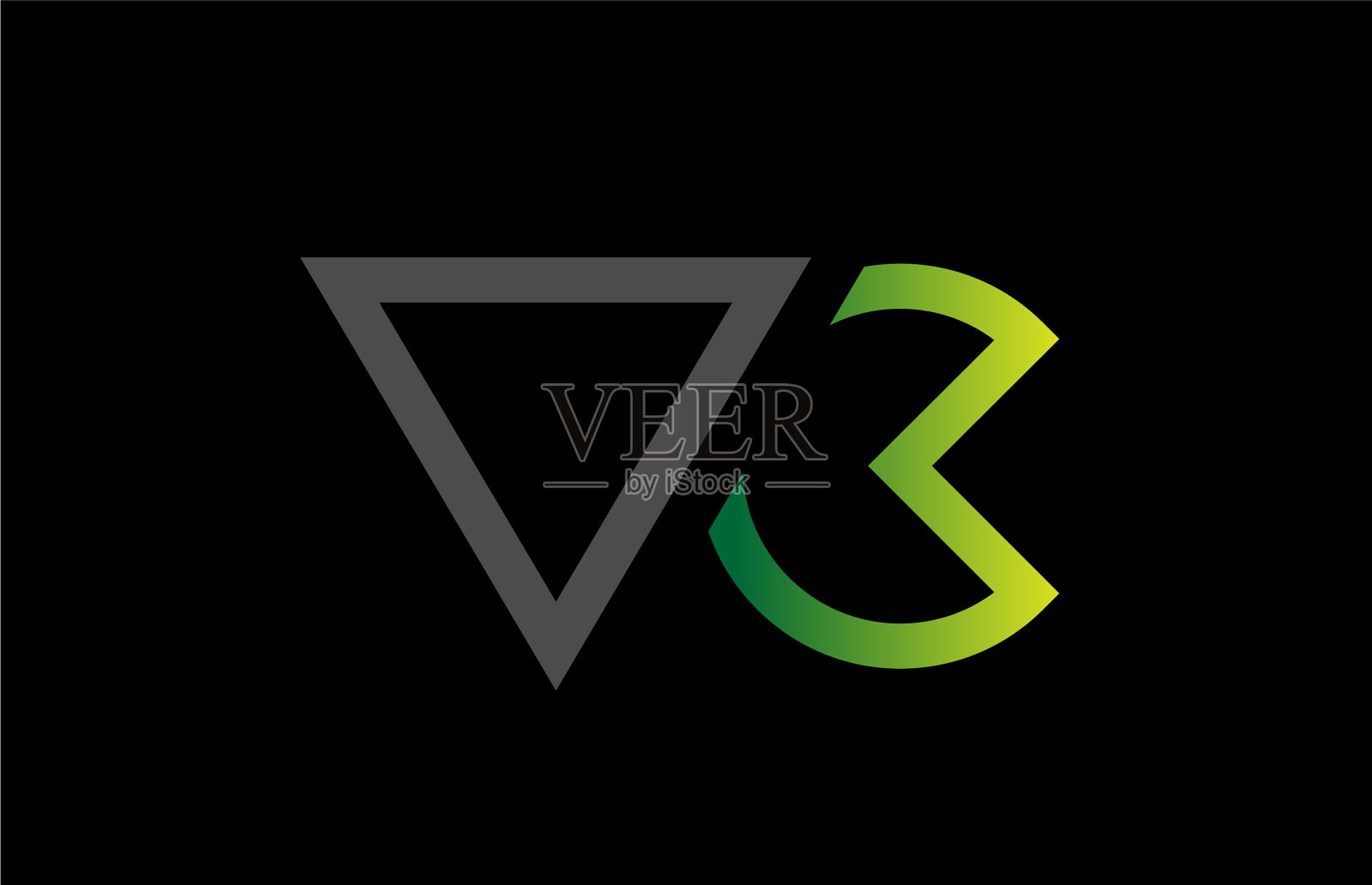 绿、黑、灰字母组合logo插画图片素材