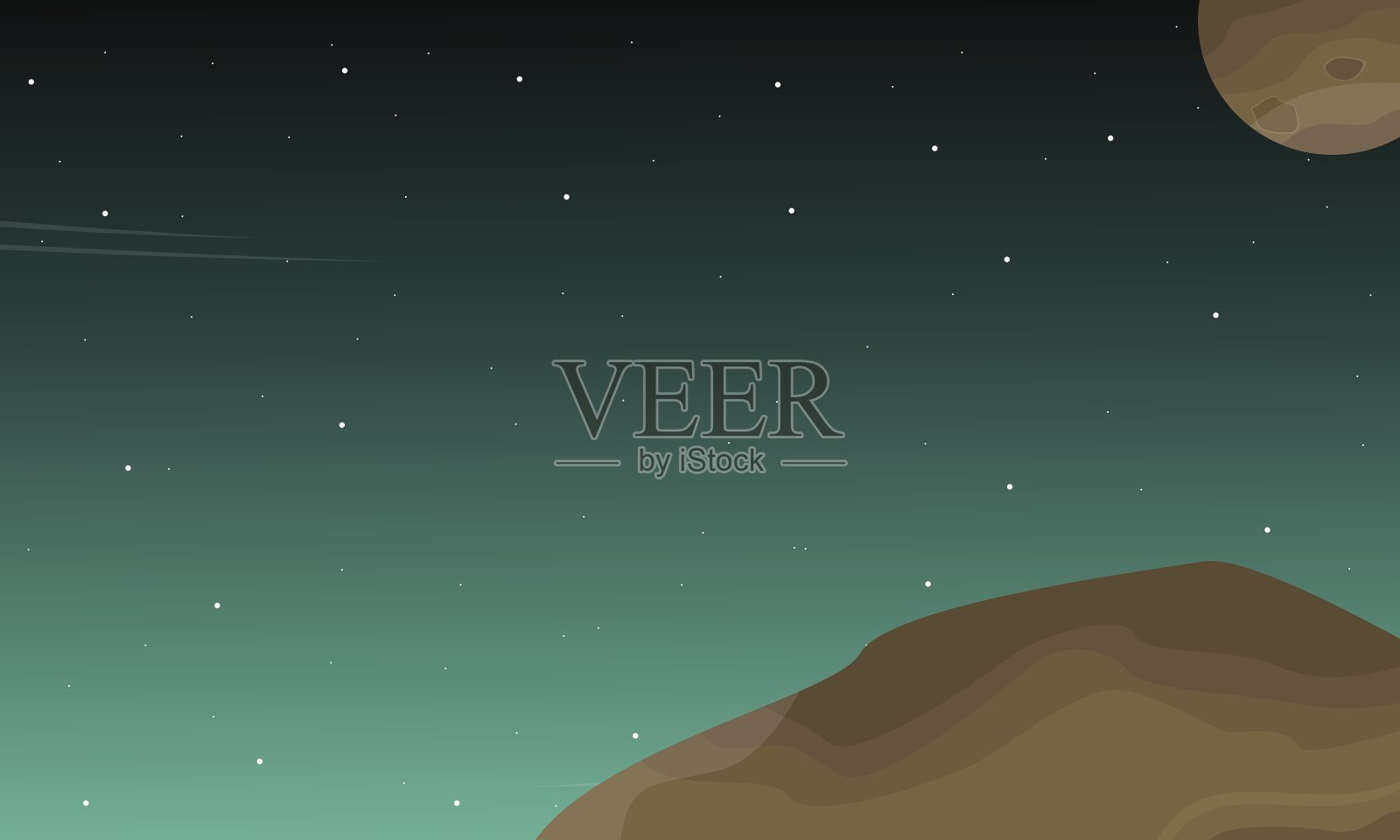 外太空星空景观插画图片素材