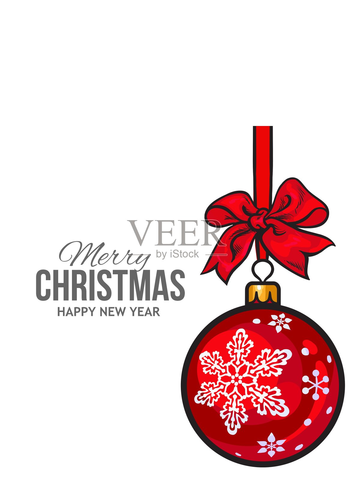 带着红丝带和蝴蝶结的圣诞舞会插画图片素材