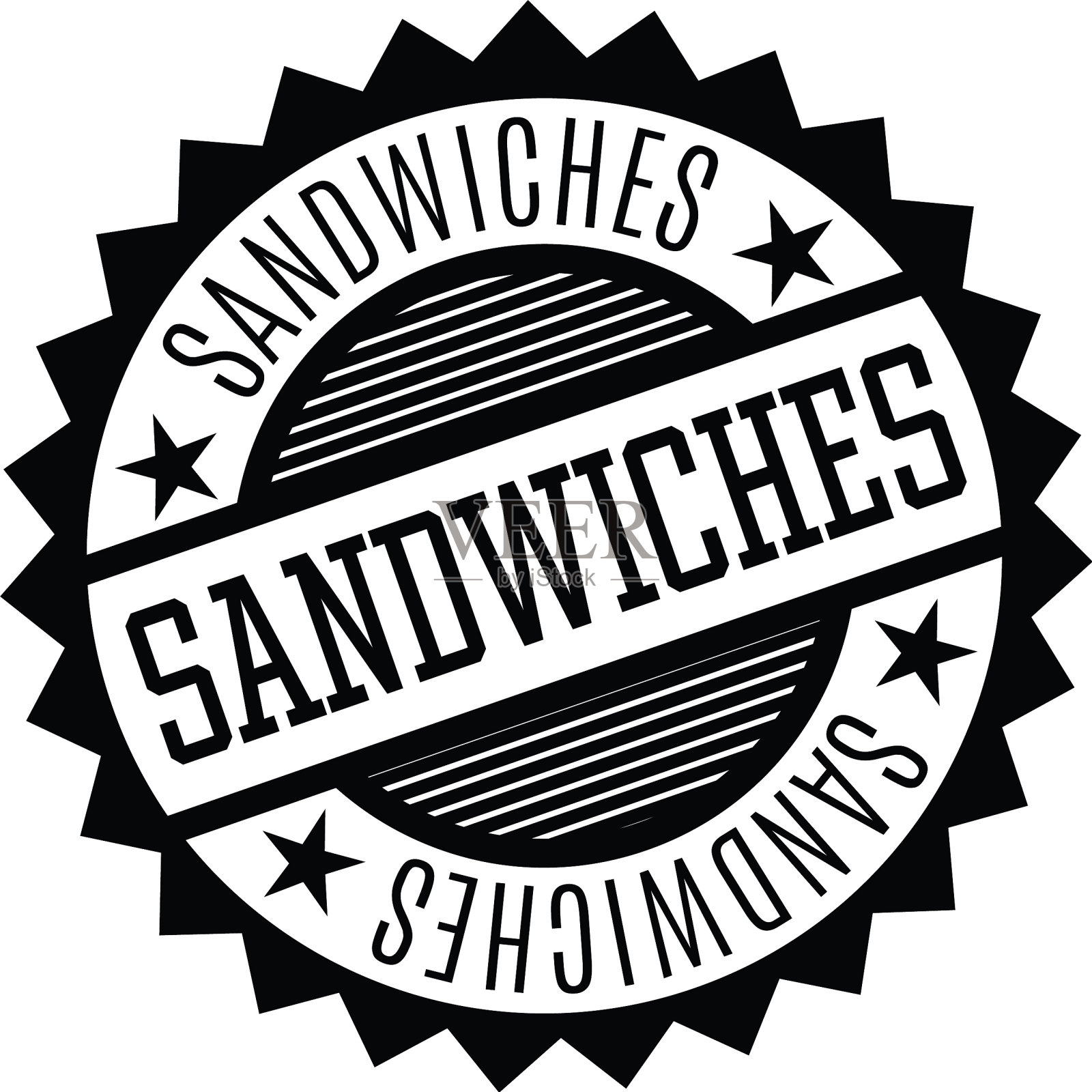 三明治橡皮图章设计元素图片