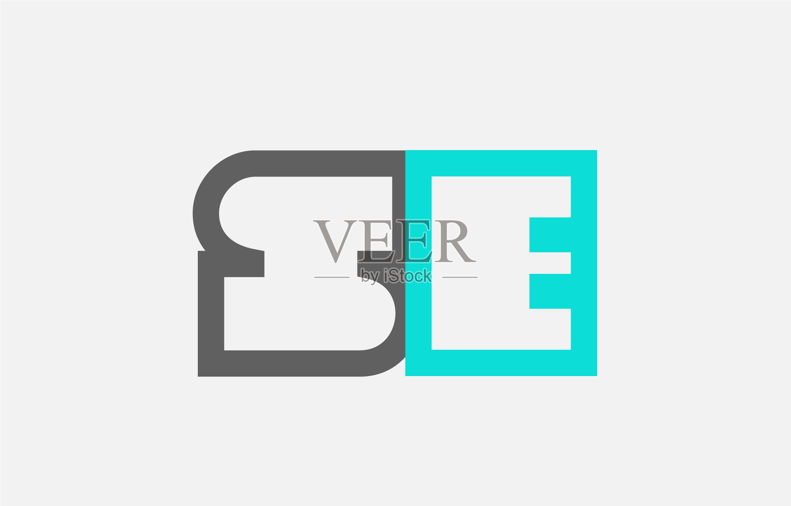 蓝灰色字母se se组合为插画图片素材