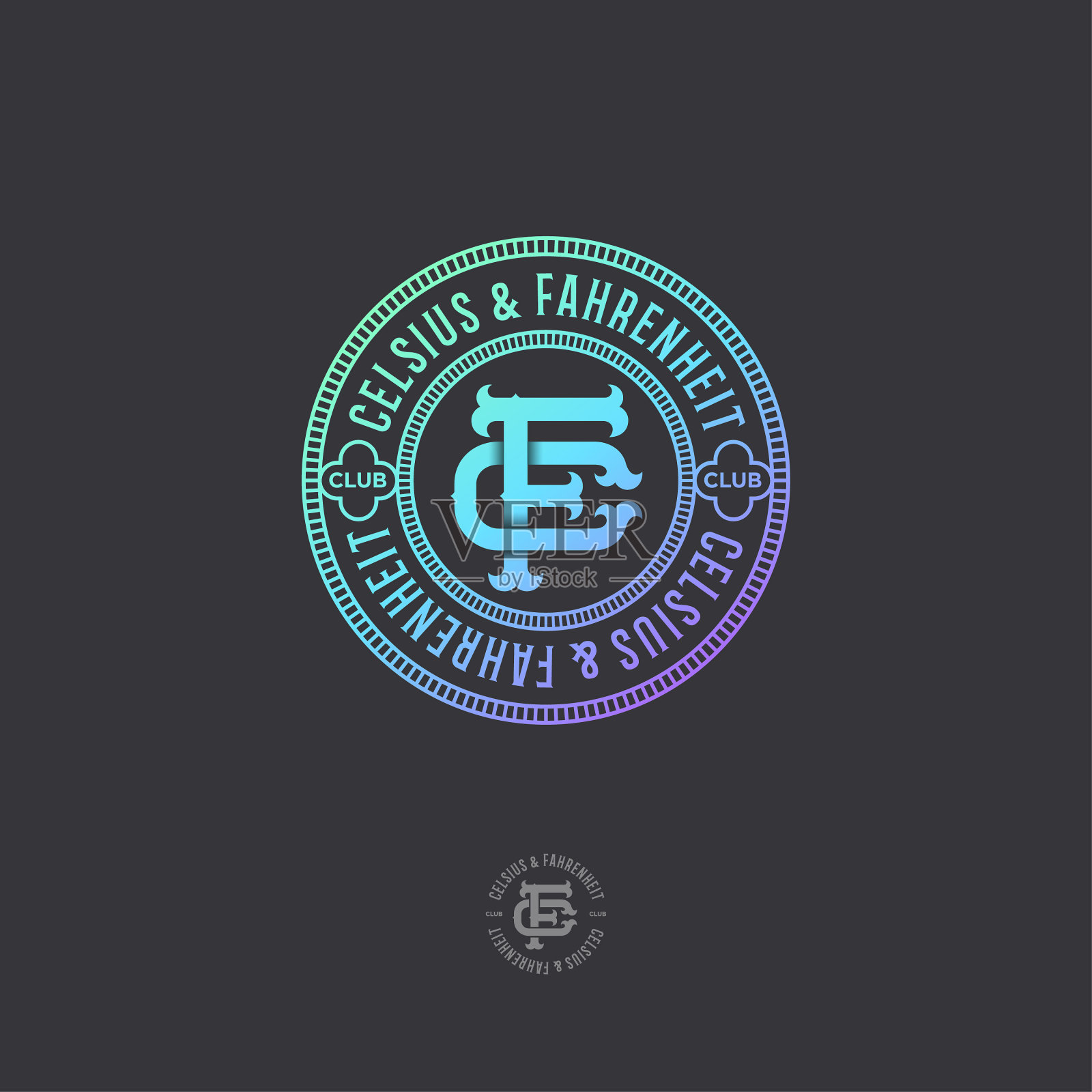 摄氏和华氏会徽插画图片素材