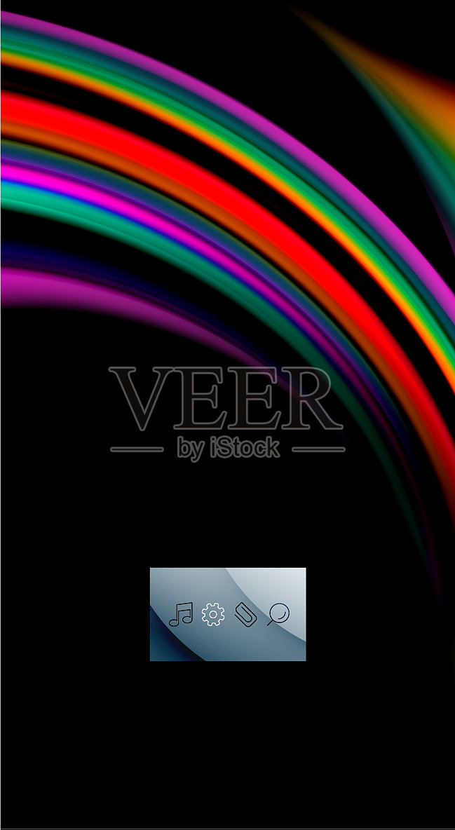 黑色背景上的流体彩虹颜色插画图片素材