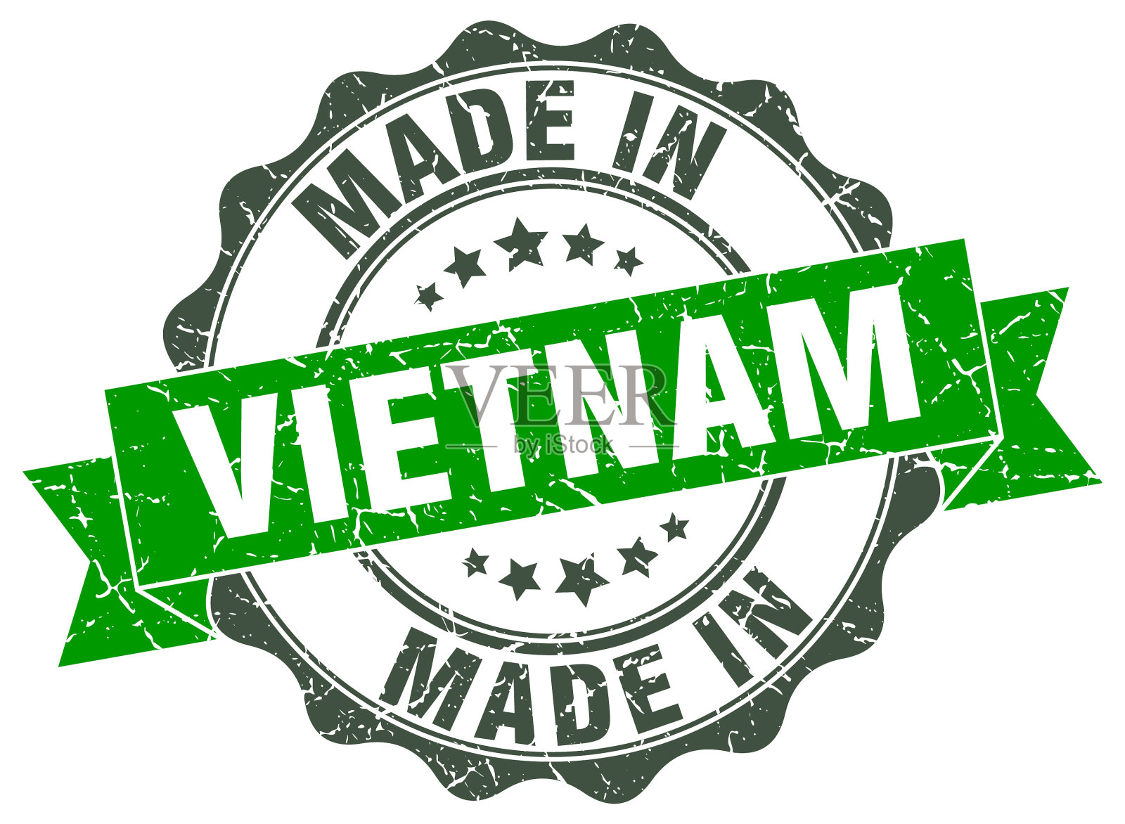 越南制造圆印章插画图片素材