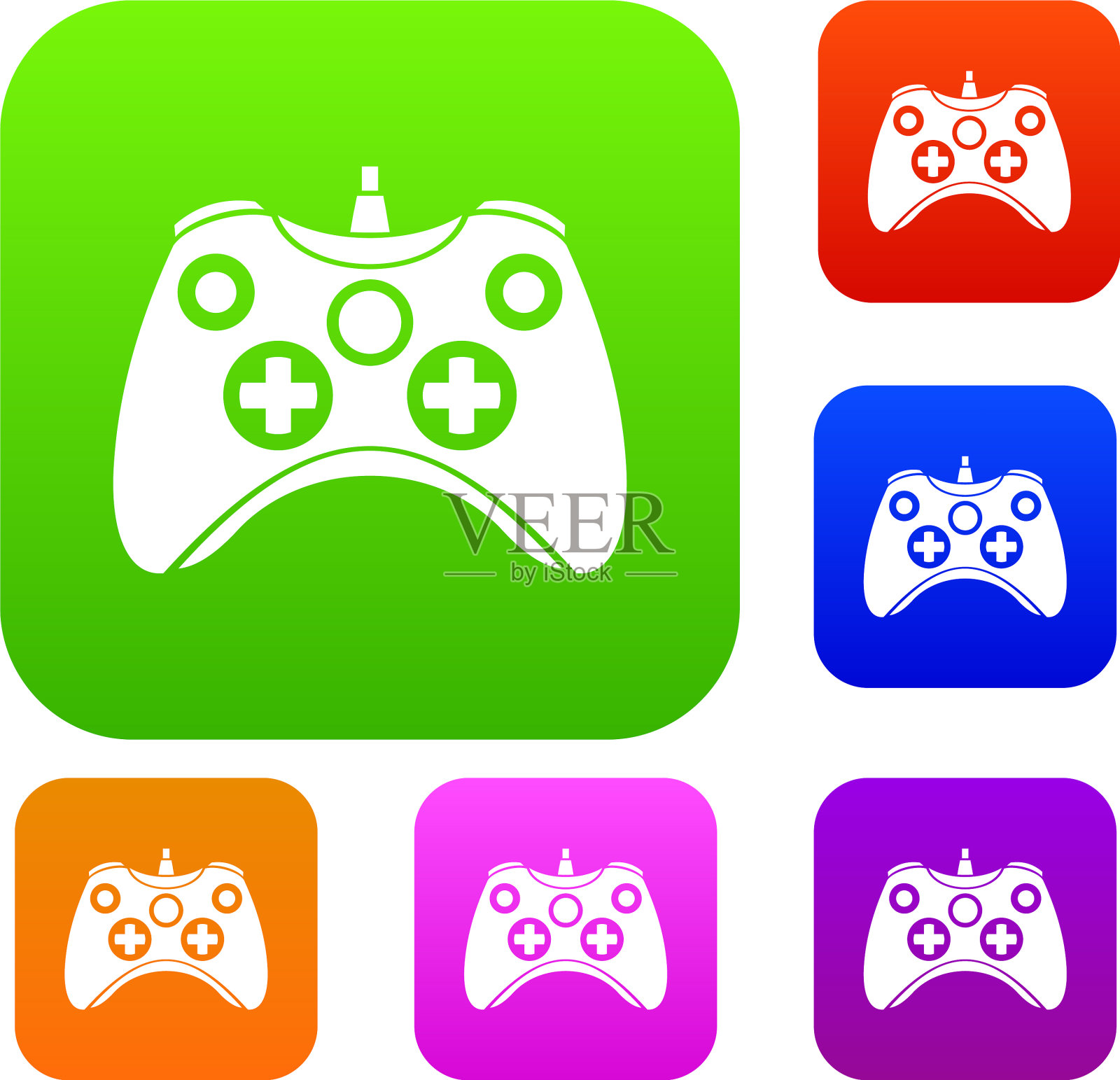 视频游戏控制器集收集图标素材