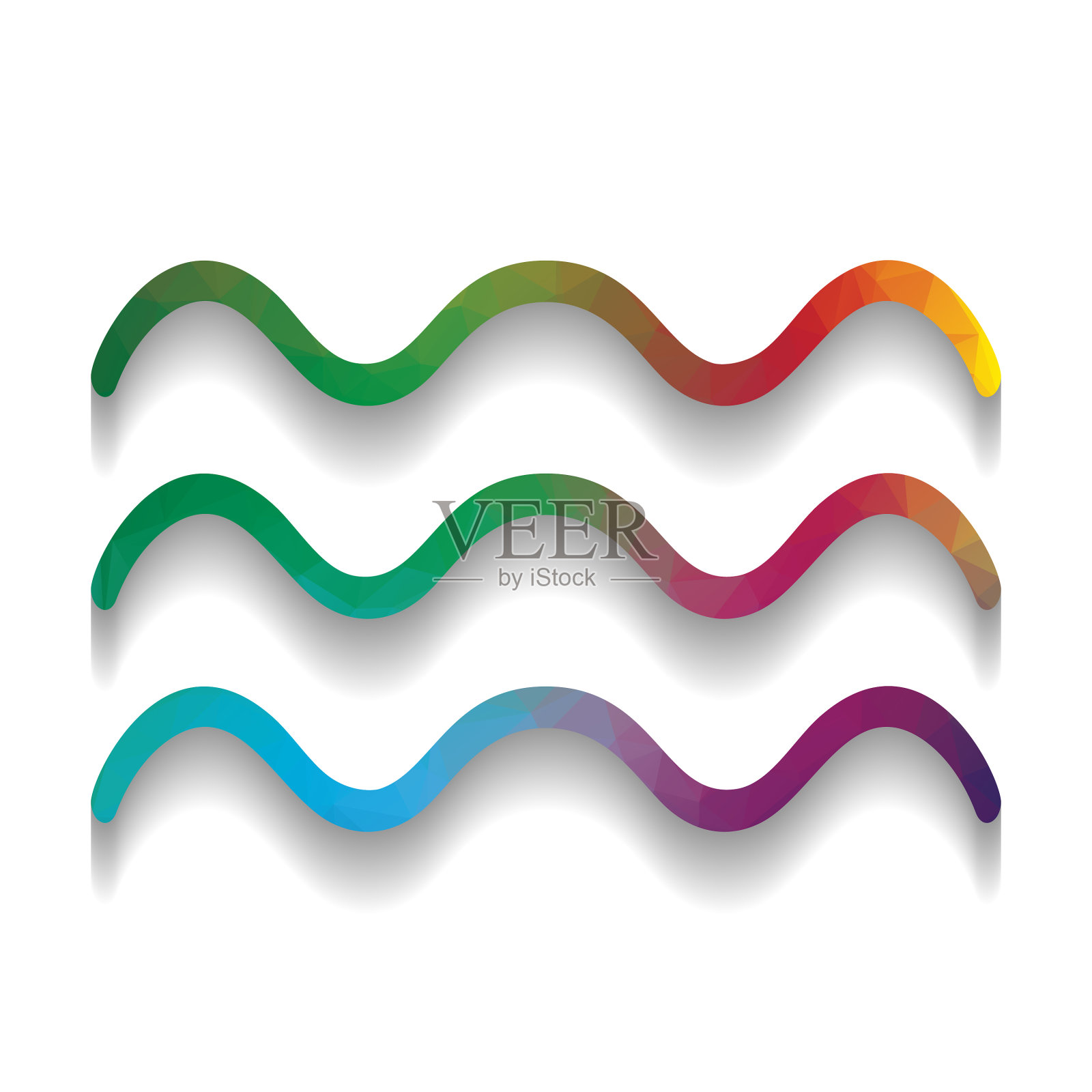 波浪标志彩色图标插画图片素材