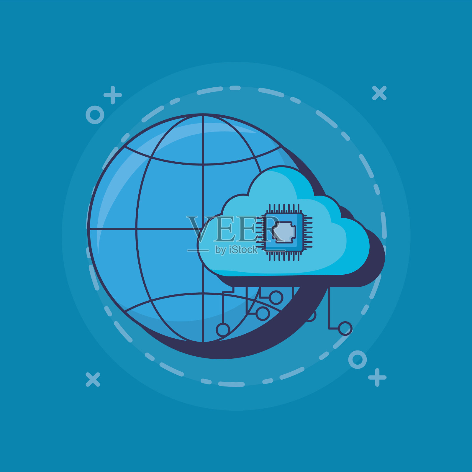 云存储图标插画图片素材